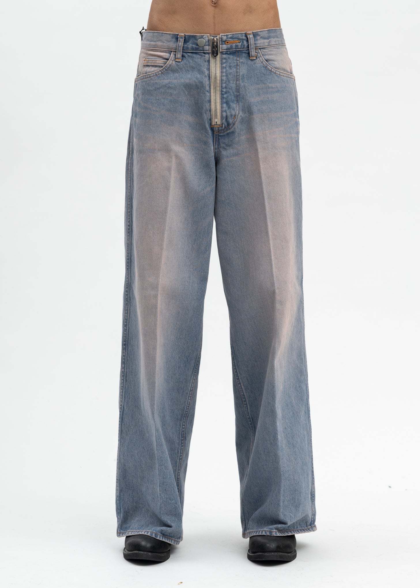 PINK INDIGO "MASUBOYS" BAGGY JEANS (OVER DYE)