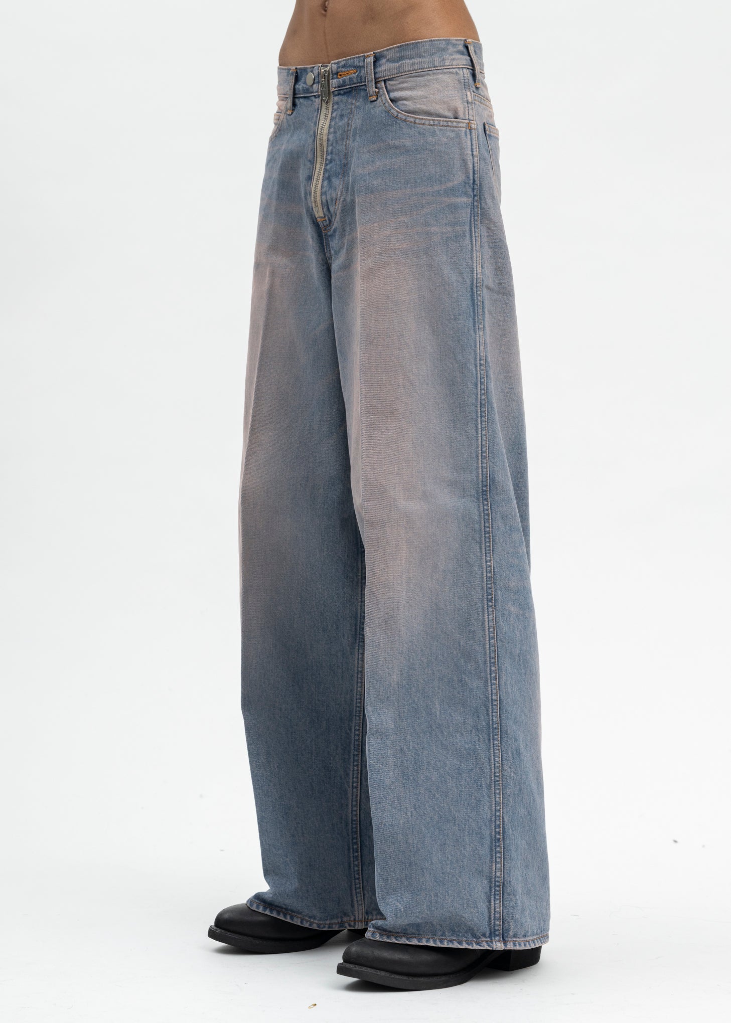 PINK INDIGO "MASUBOYS" BAGGY JEANS (OVER DYE) - Image 2