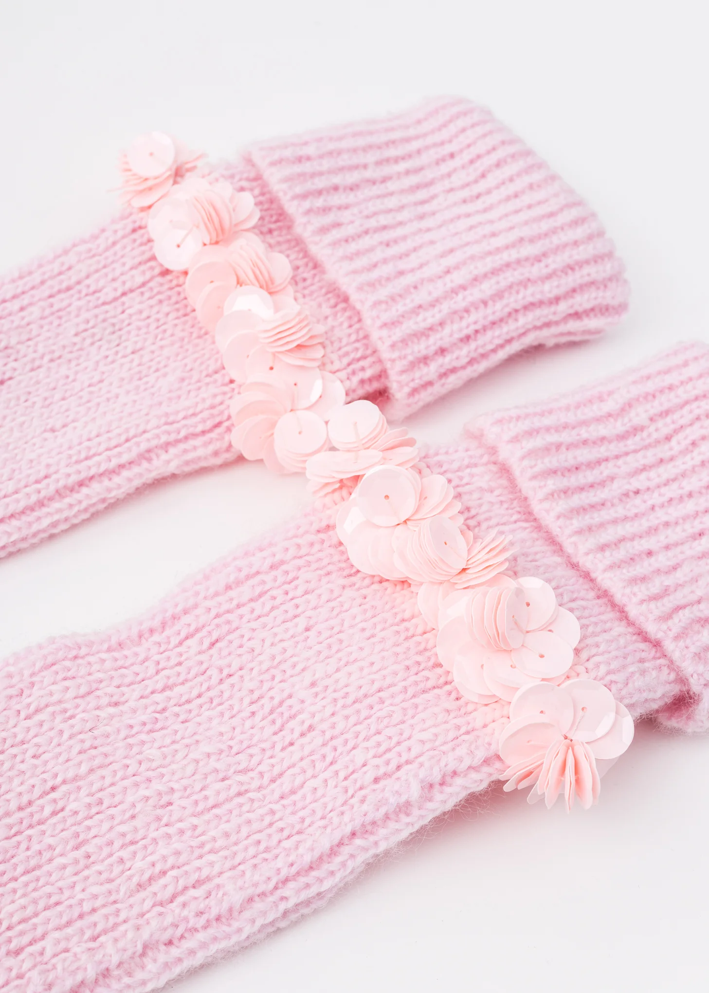 Pink Knit Gloves - Image 6