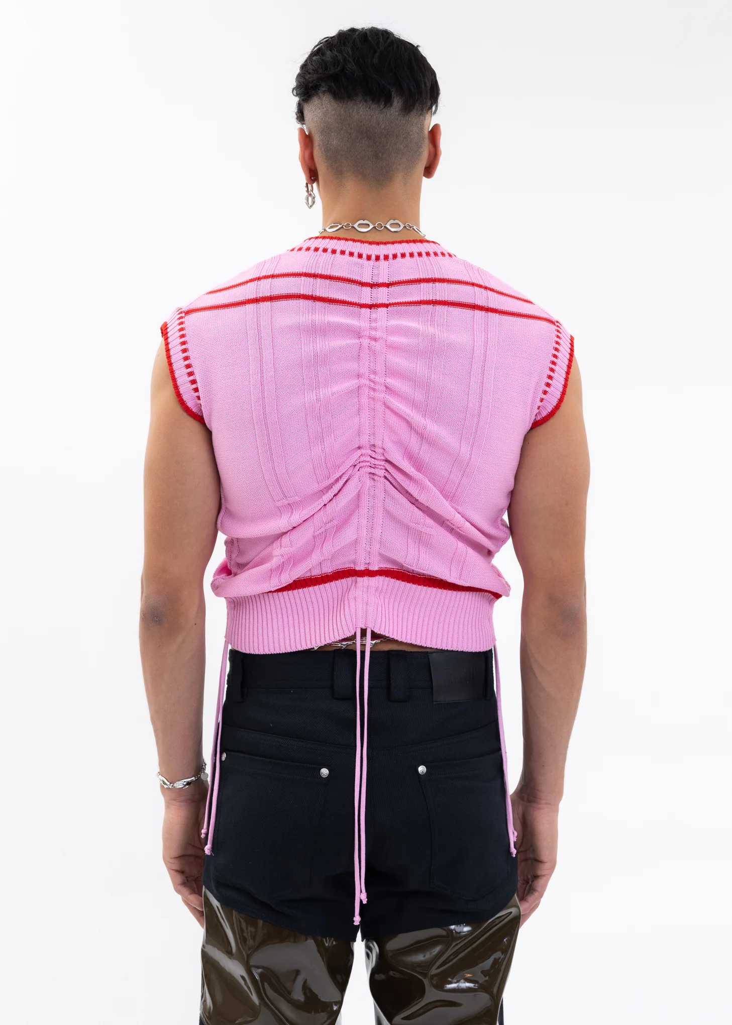 PINK Knitted COLOR-BLOCKED INTARSIA JUMPER - Image 5