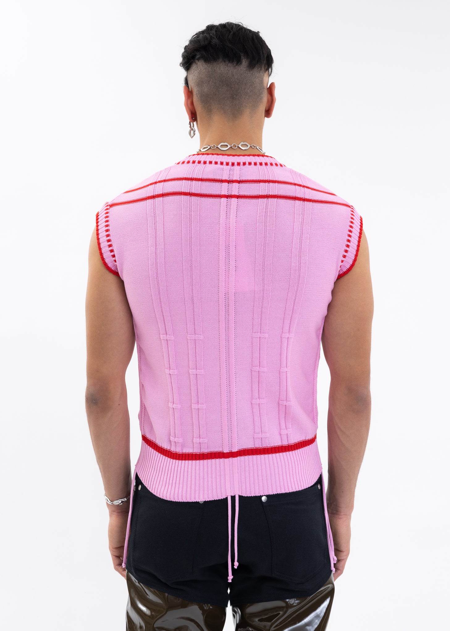 PINK Knitted COLOR-BLOCKED INTARSIA JUMPER - Image 8