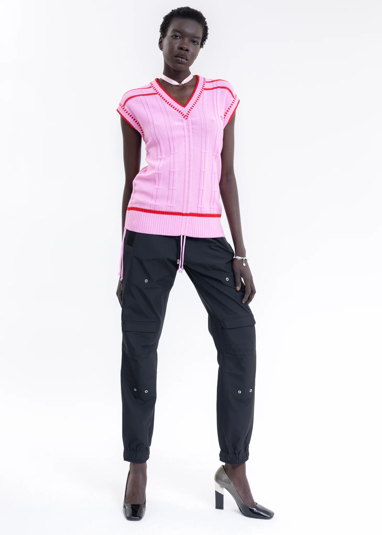 PINK Knitted COLOR-BLOCKED INTARSIA JUMPER - Image 10