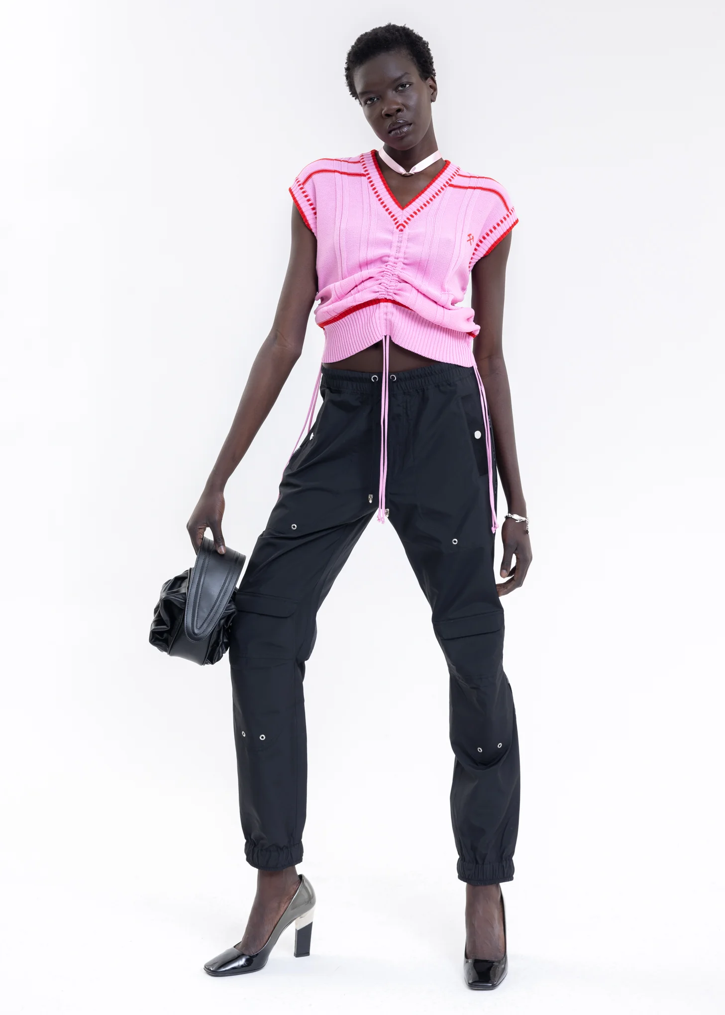 PINK Knitted COLOR-BLOCKED INTARSIA JUMPER - Image 6