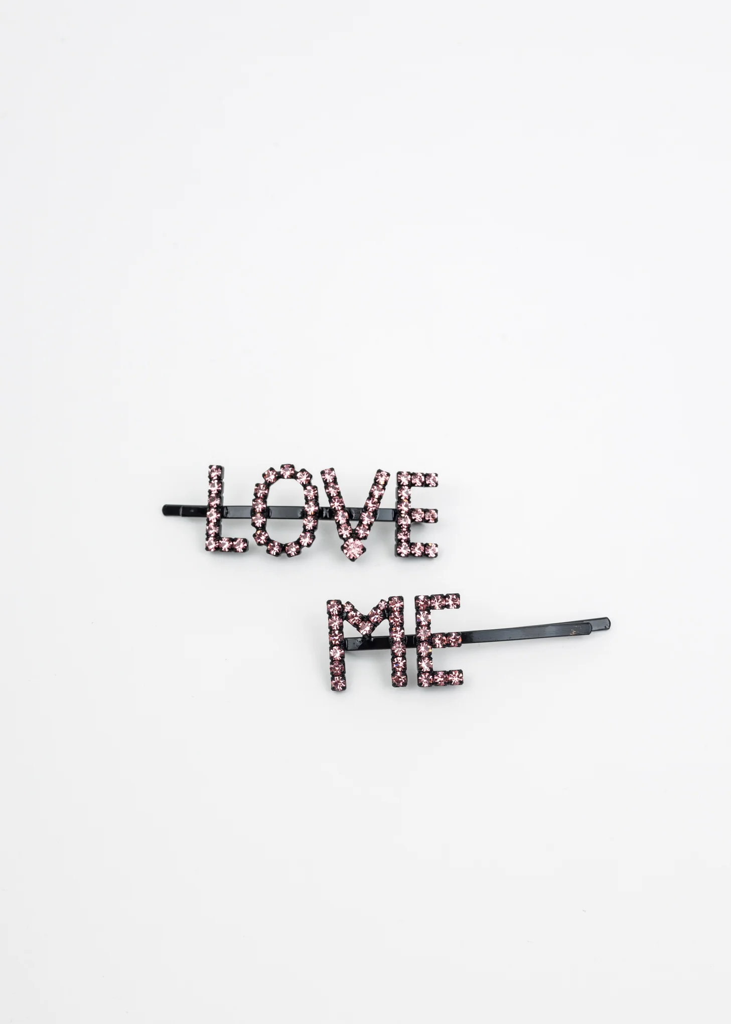 Pink LOVE ME Hair Pins Set