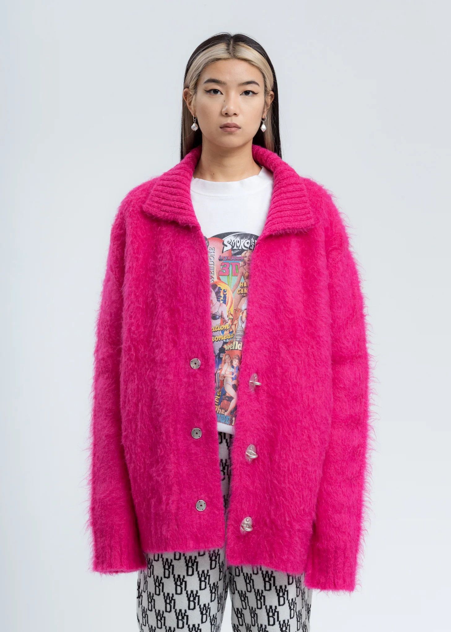 Pink Metal Detail Cardigan