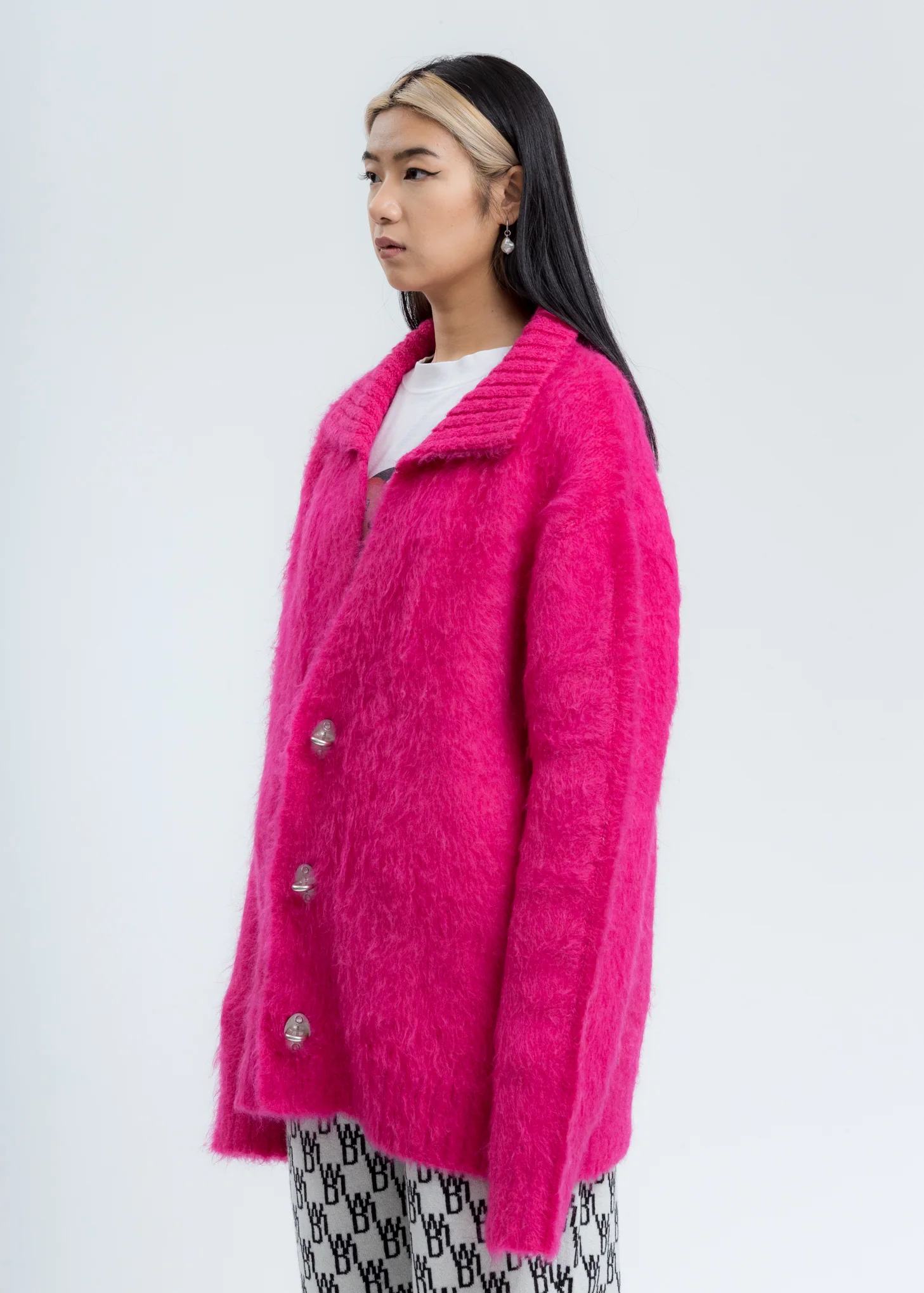 Pink Metal Detail Cardigan - Image 4