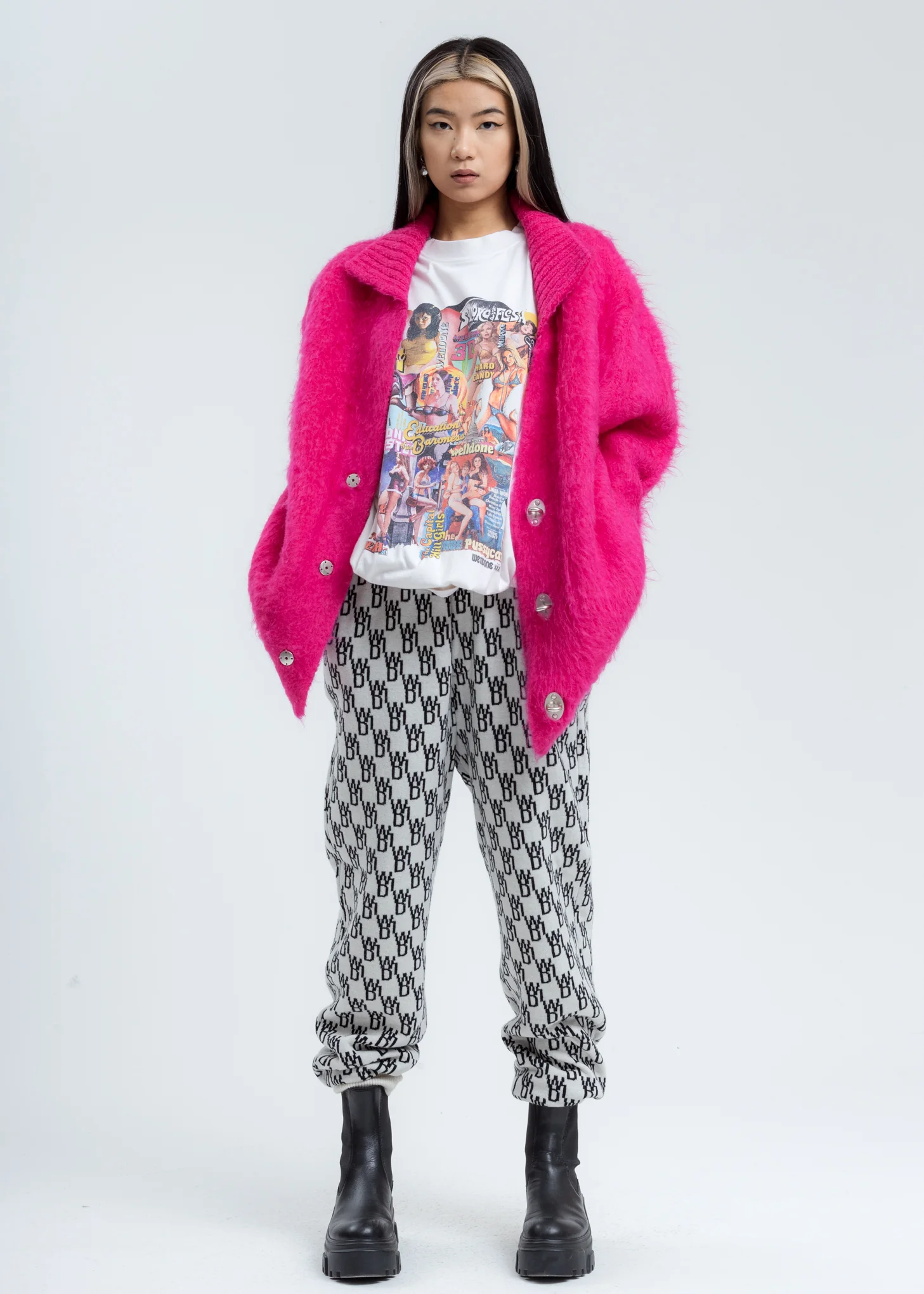 Pink Metal Detail Cardigan - Image 6