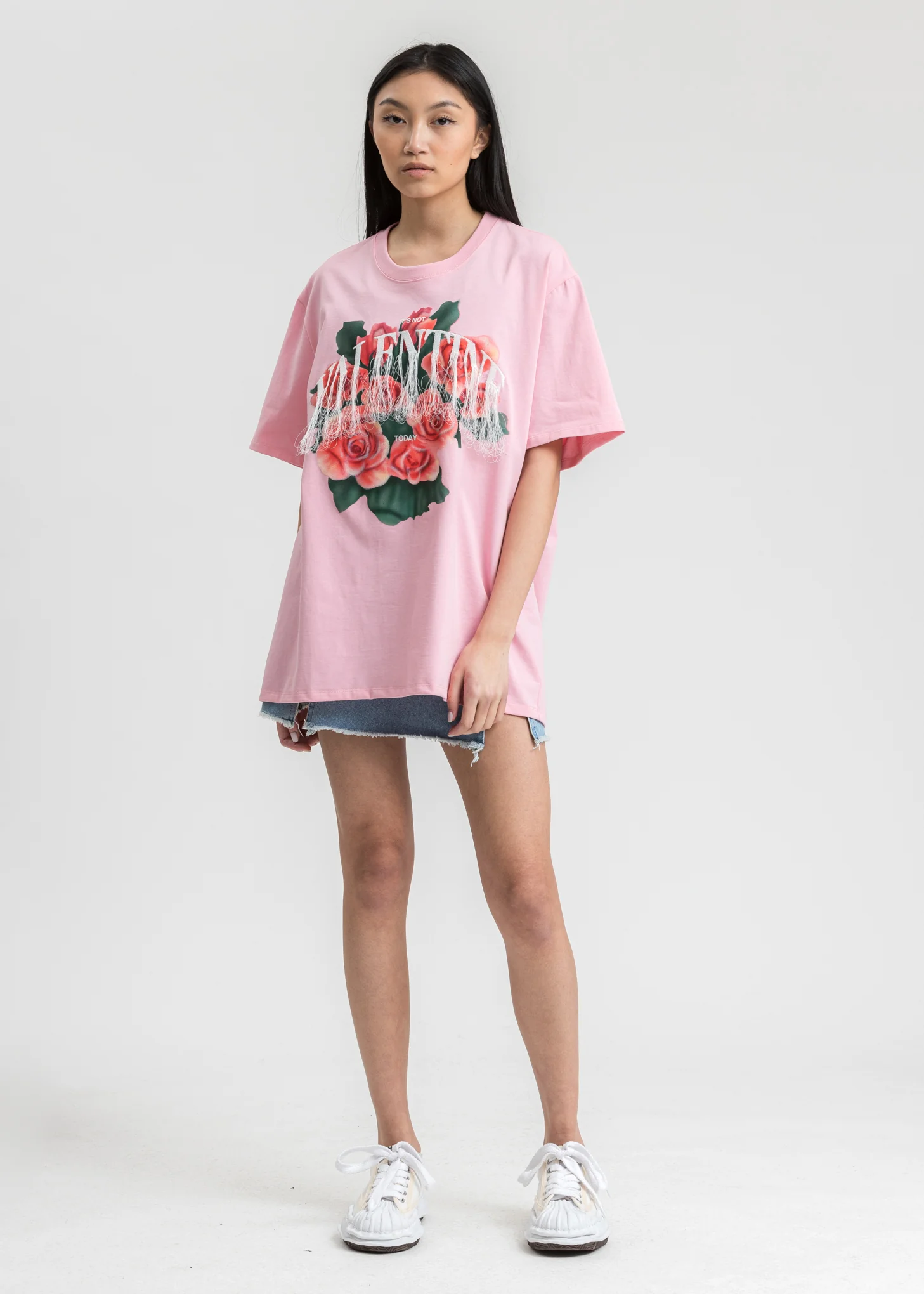 Pink Not Valentine Embroidery T-Shirt - Image 5