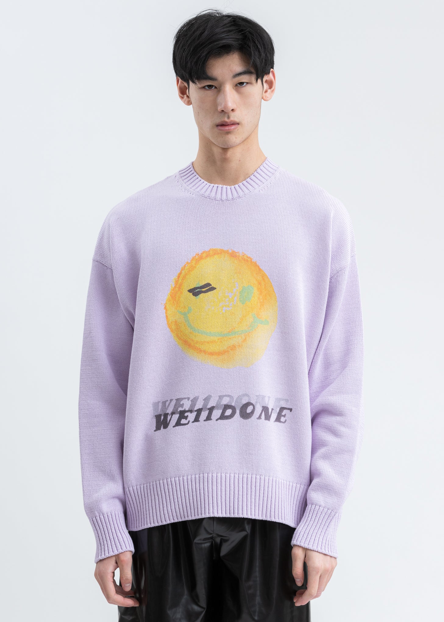 Purple Printed Knit Sweater