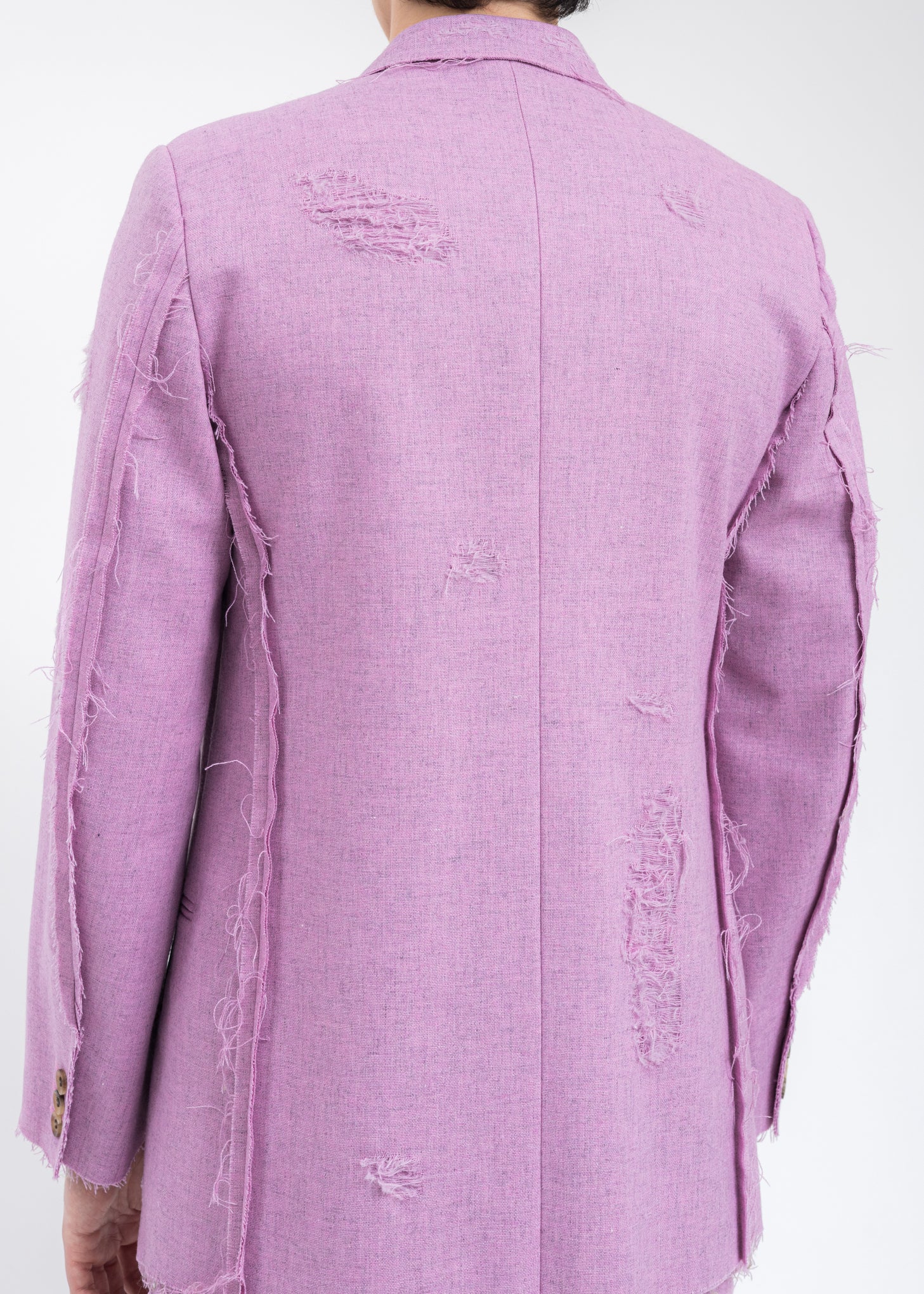 Pink RECYCLE WOOL DAMAGED Jacket - Image 2
