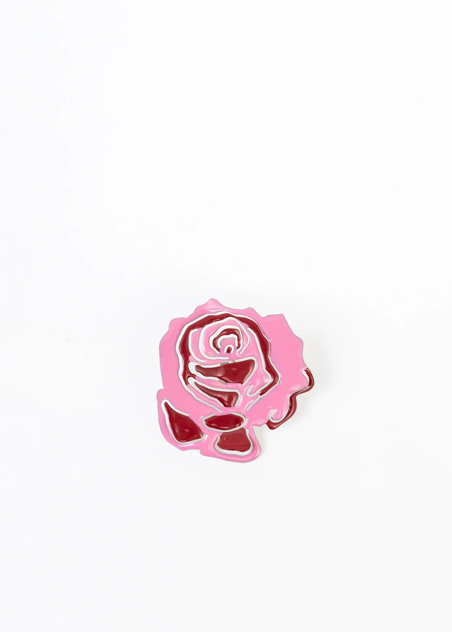 PINK / RED ROSE STUD EARRING - Single