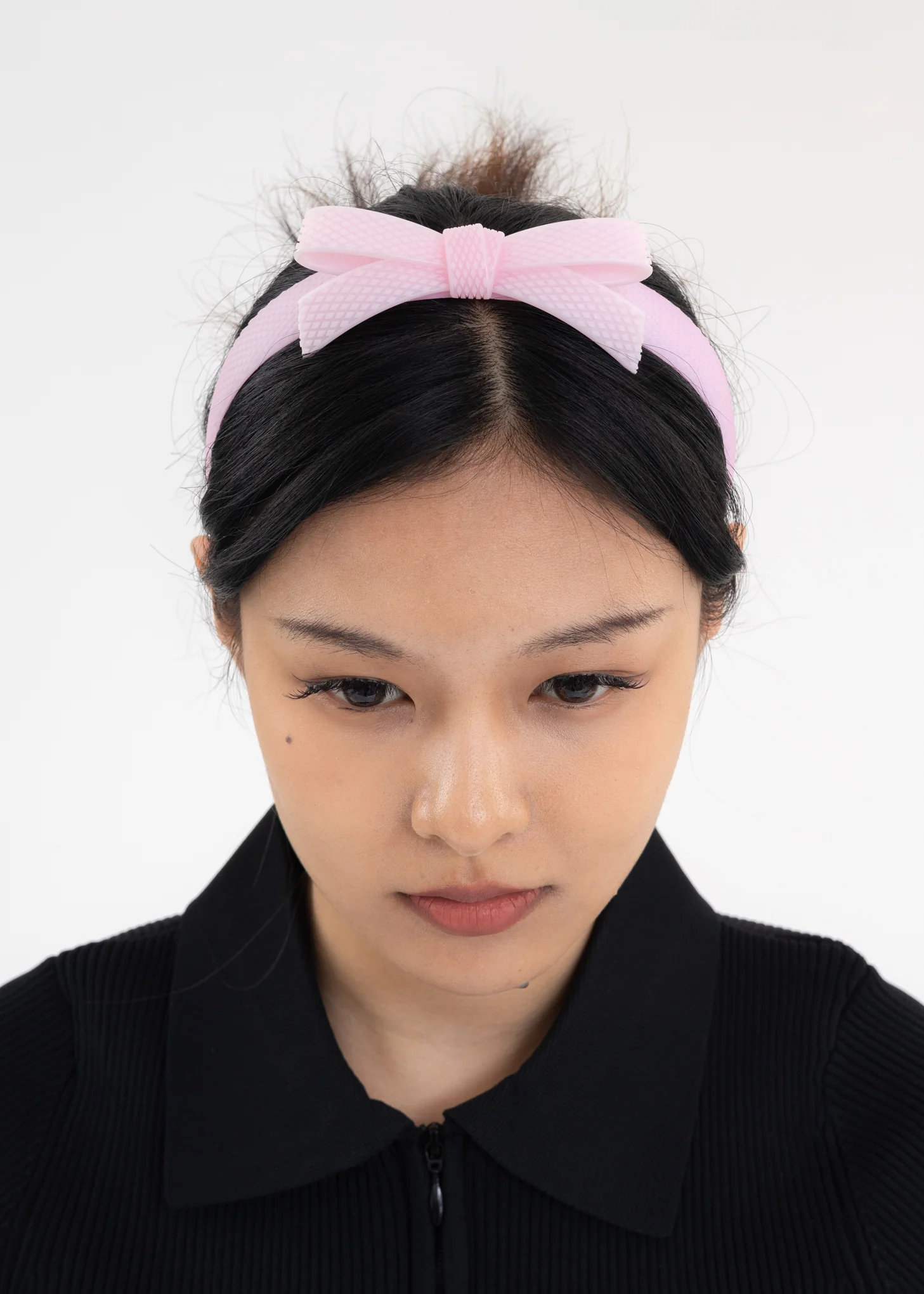 Pink Rubber Bow Headband - Image 2