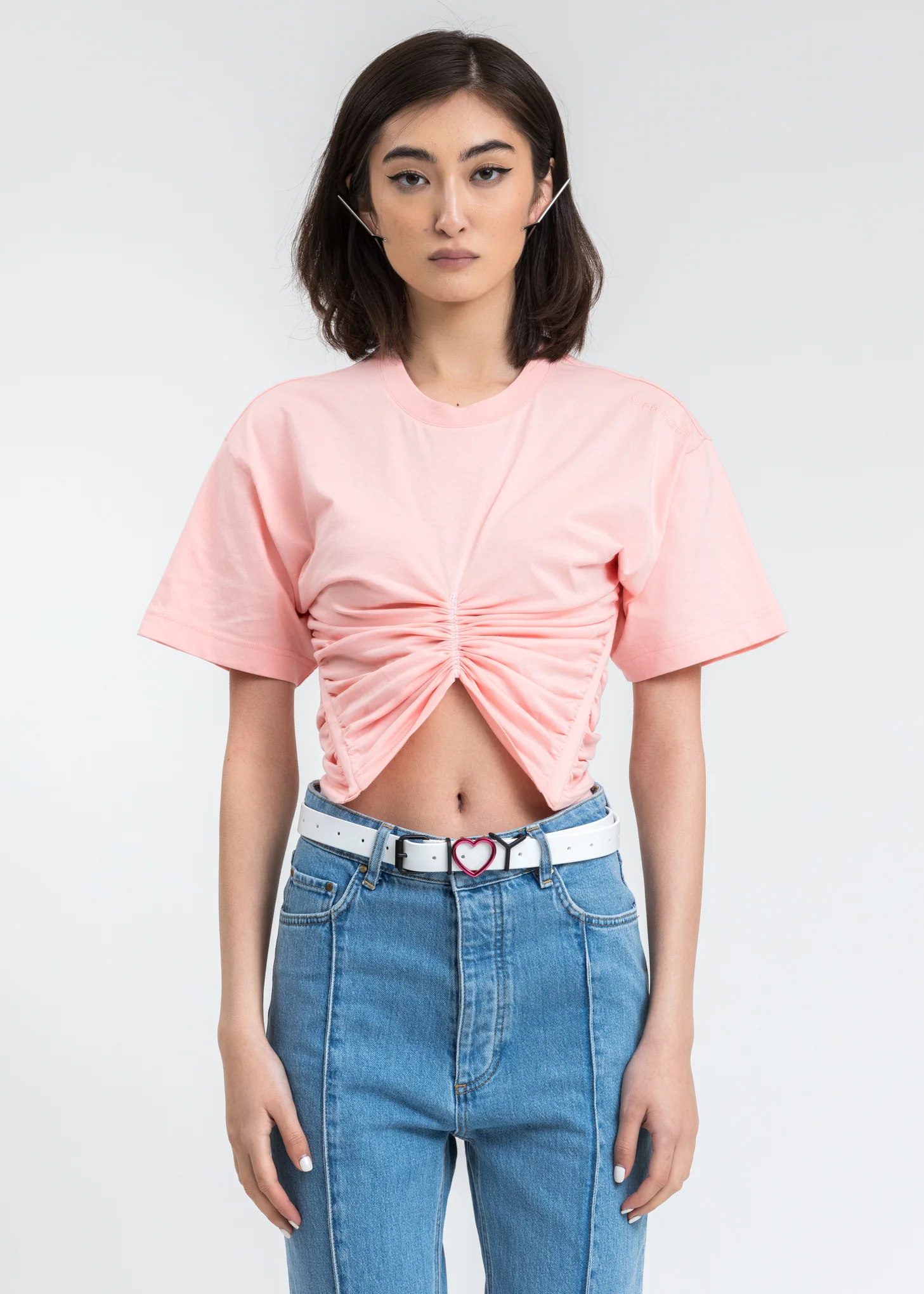 Pink Ruched Corset T-shirt
