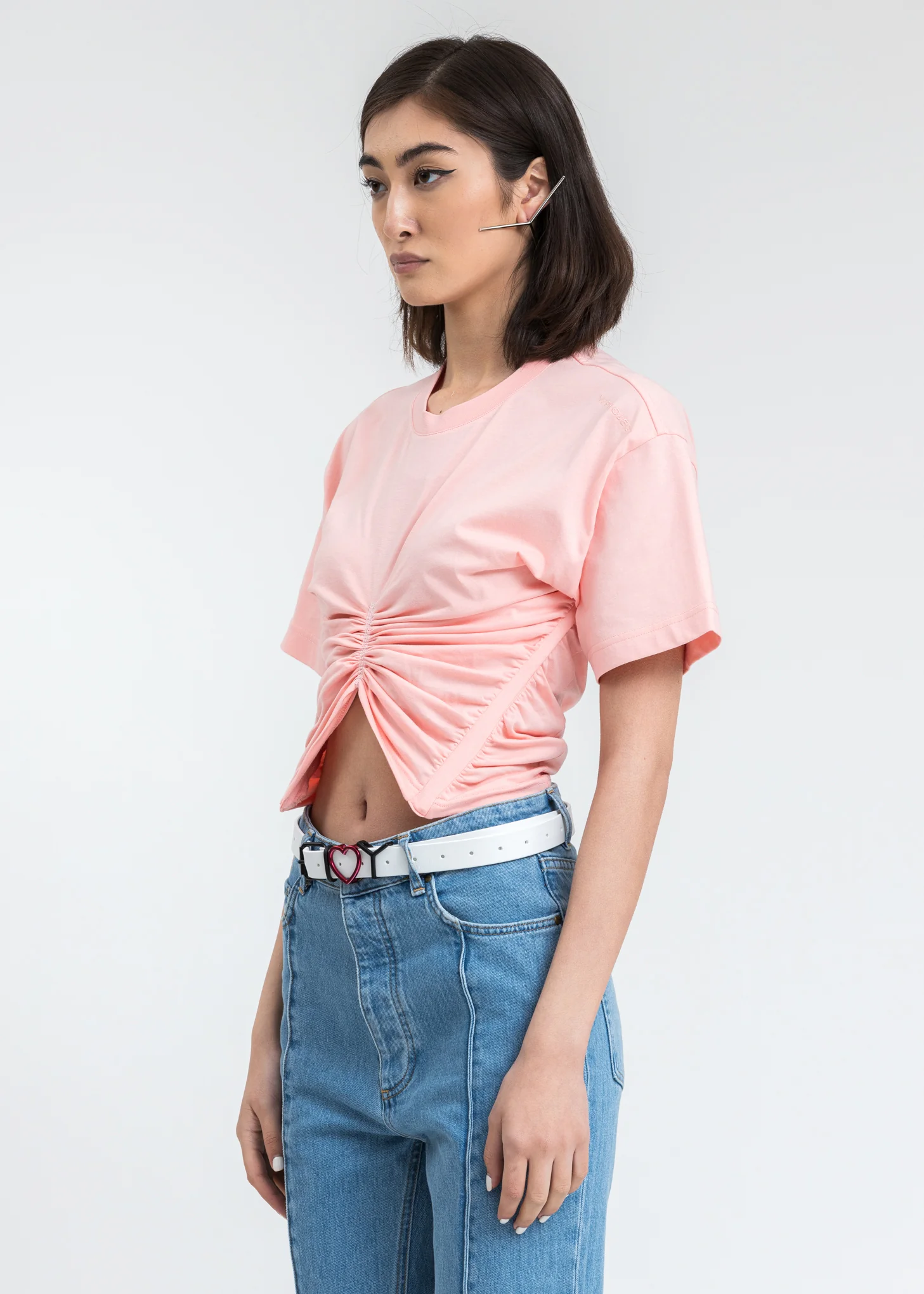 Pink Ruched Corset T-shirt - Image 3