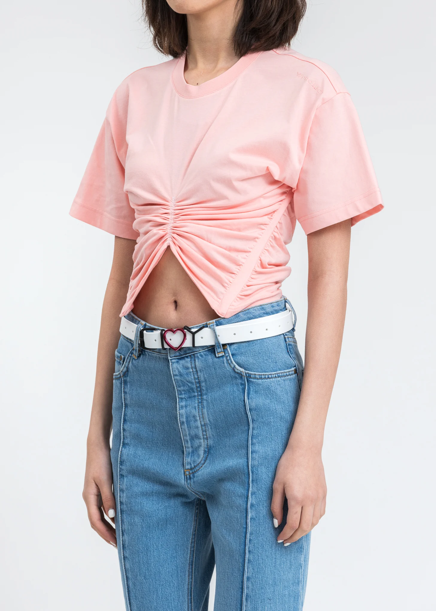 Pink Ruched Corset T-shirt - Image 4