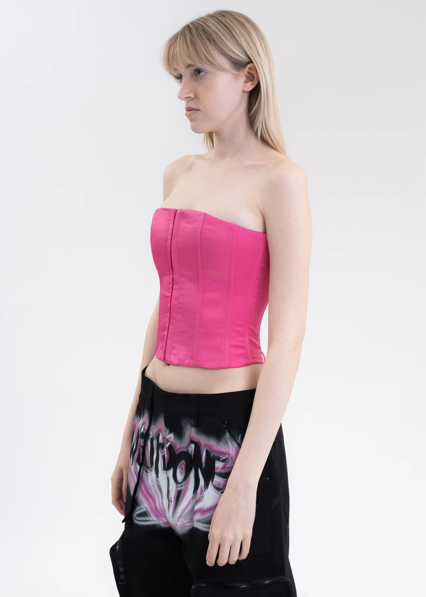 Pink Satin Corset - Image 2