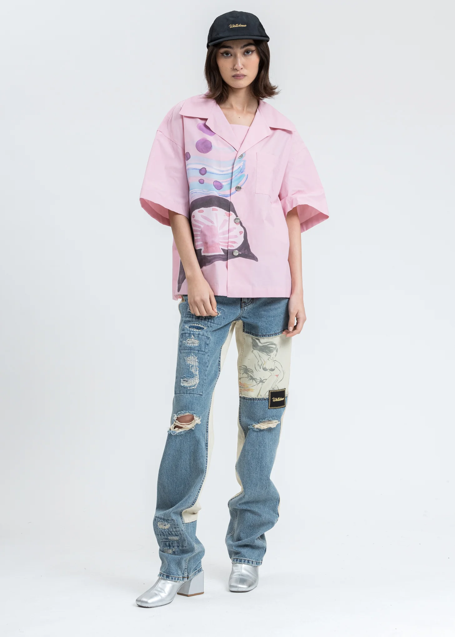 Pink Shell Print Short Sleeve Shirt - Image 5