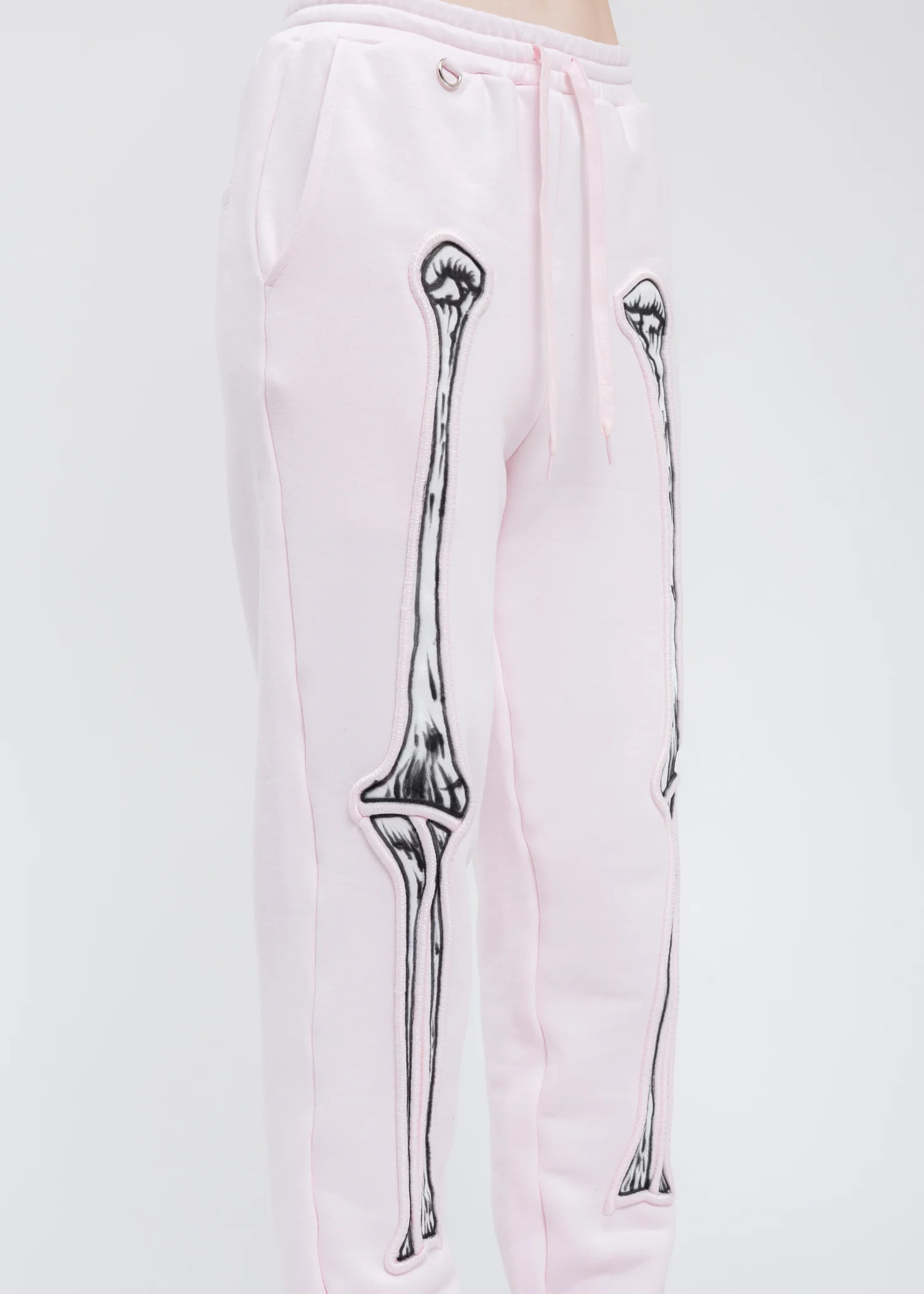 Pink SKULL SHIRRING EMBROIDERY Sweat Pant - Image 3