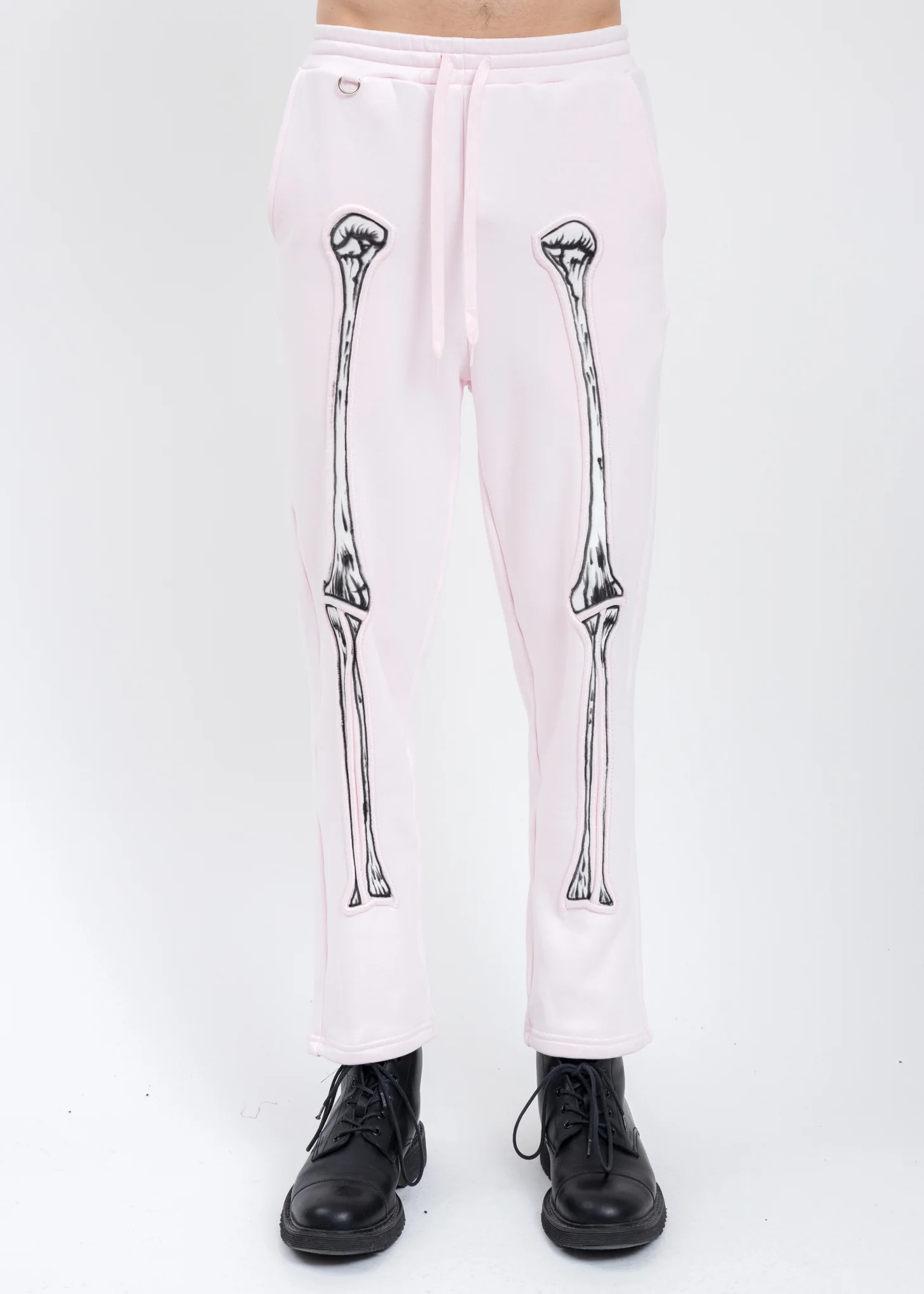 Pink SKULL SHIRRING EMBROIDERY Sweat Pant