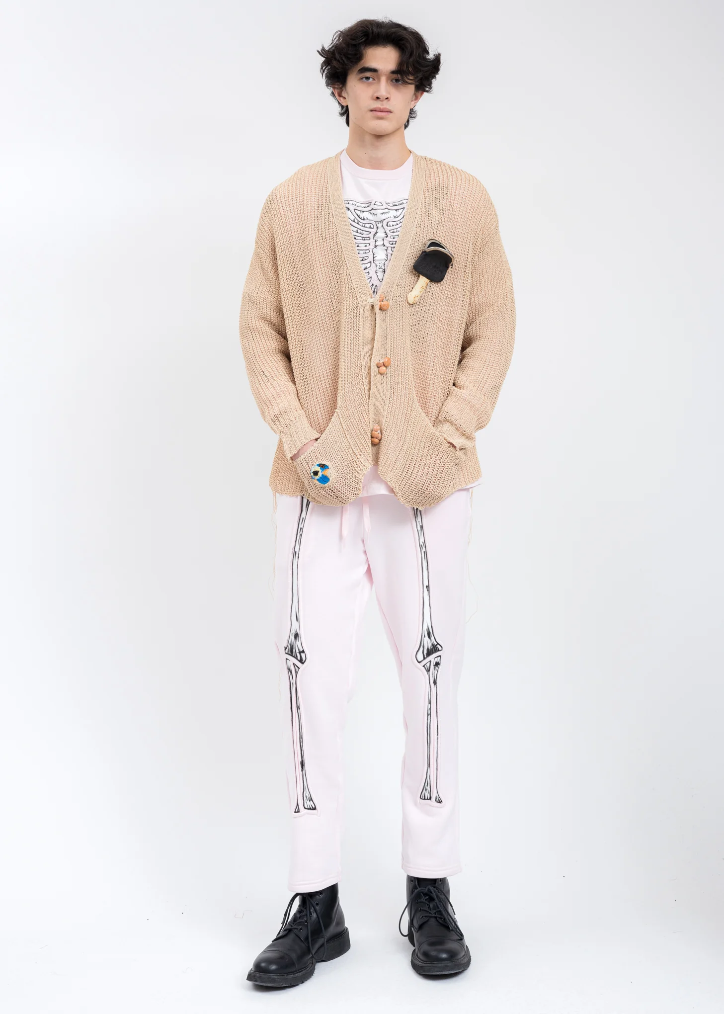 Pink SKULL SHIRRING EMBROIDERY Sweat Pant - Image 6