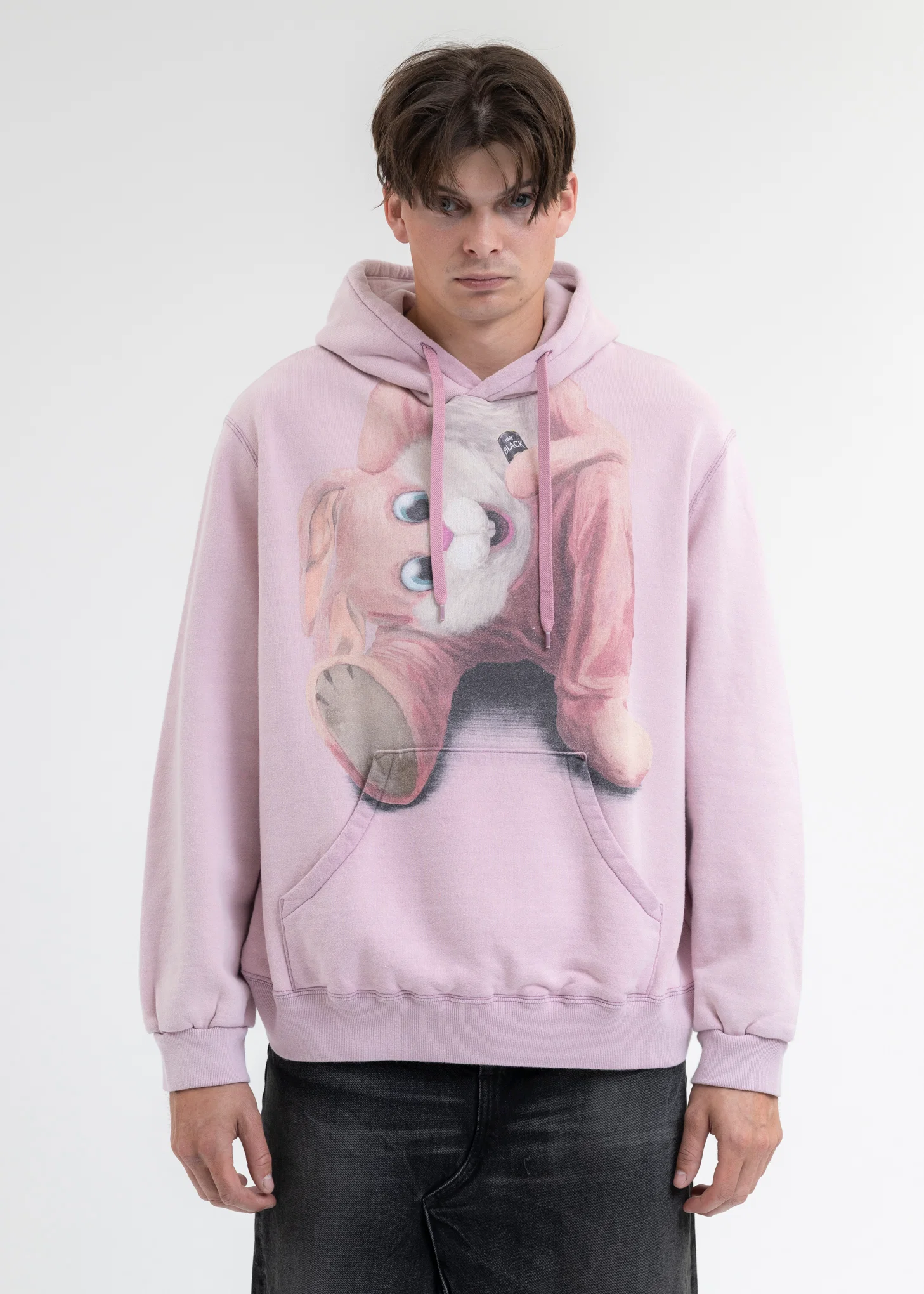 PINK STUFFED RABBIT DURING BREAK HOODIE
