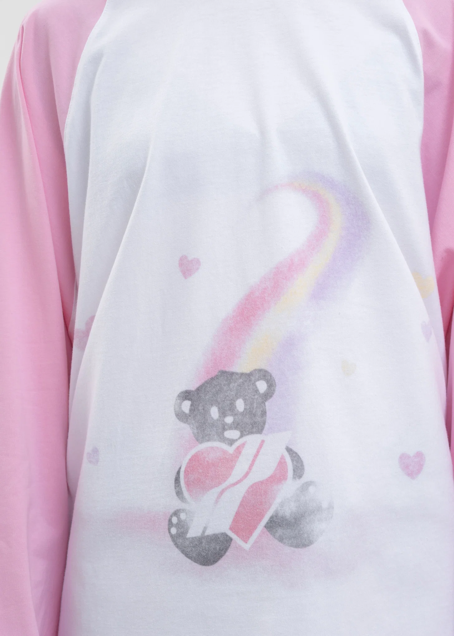PINK TEDDY BEAR PRINT LONG-SLEEVED T-SHIRT - Image 2