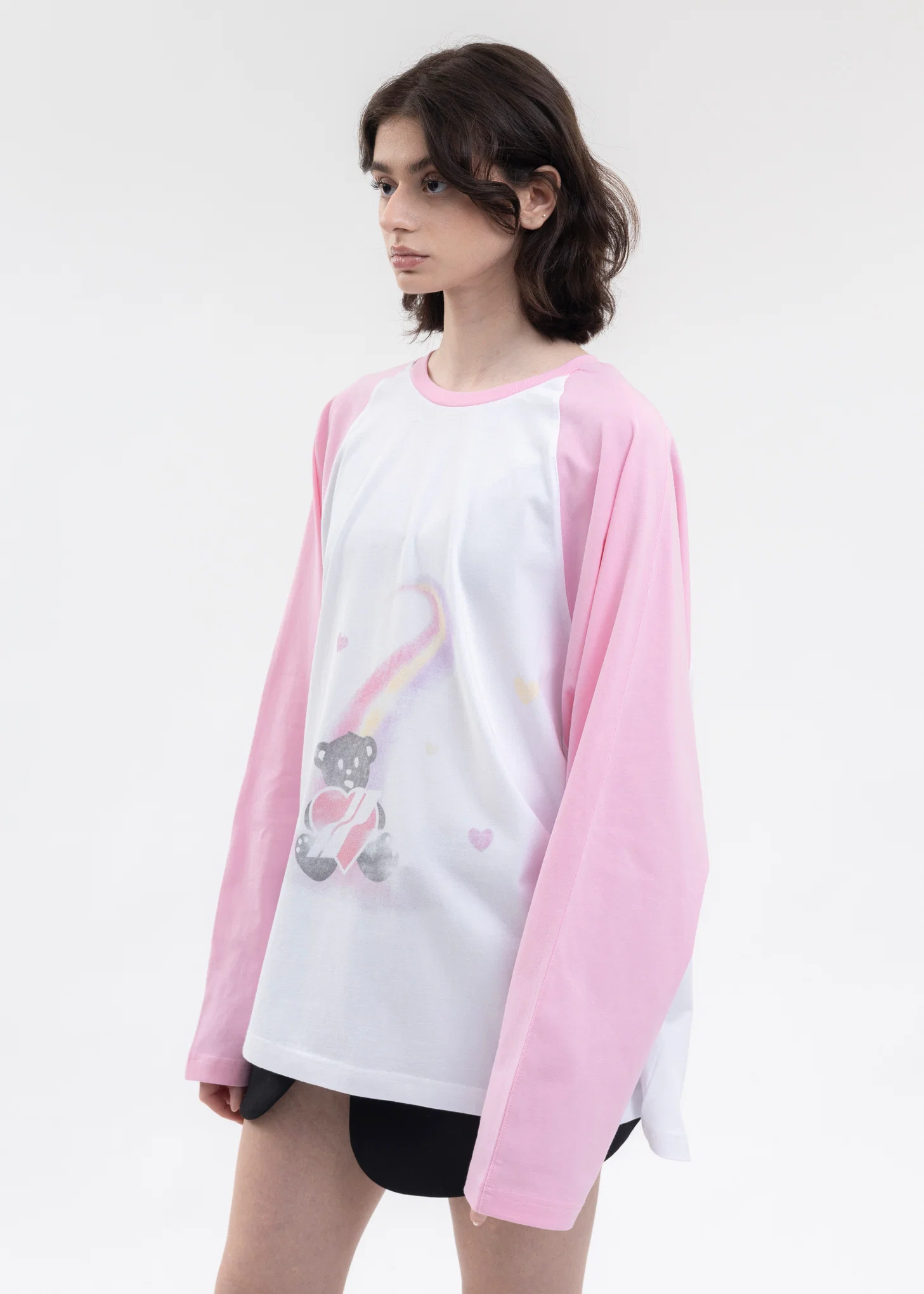 PINK TEDDY BEAR PRINT LONG-SLEEVED T-SHIRT - Image 3