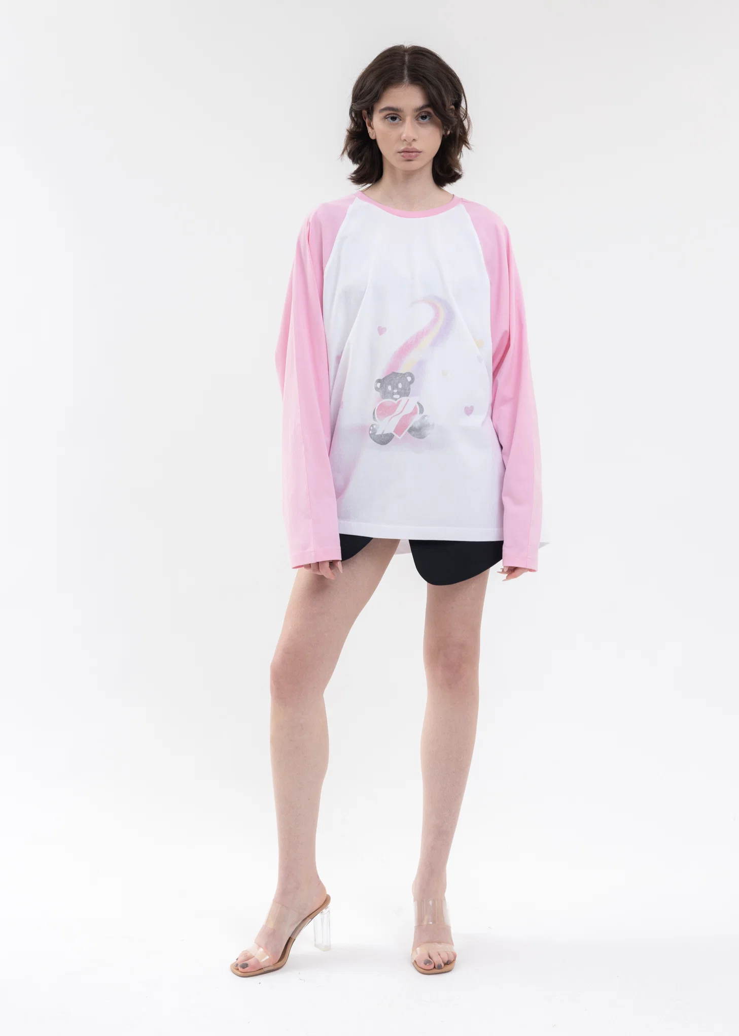 PINK TEDDY BEAR PRINT LONG-SLEEVED T-SHIRT - Image 5