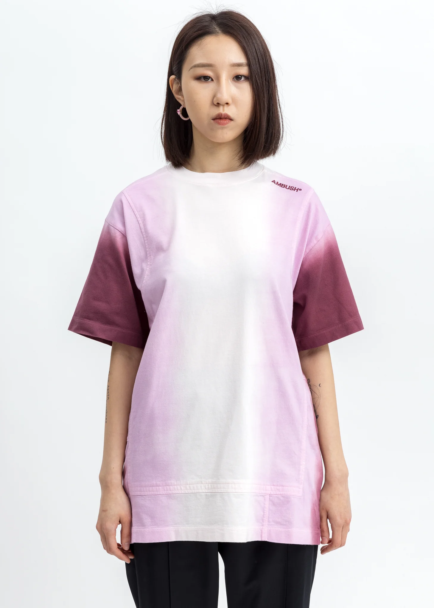 Pink Tie Dye Paneled T-Shirt