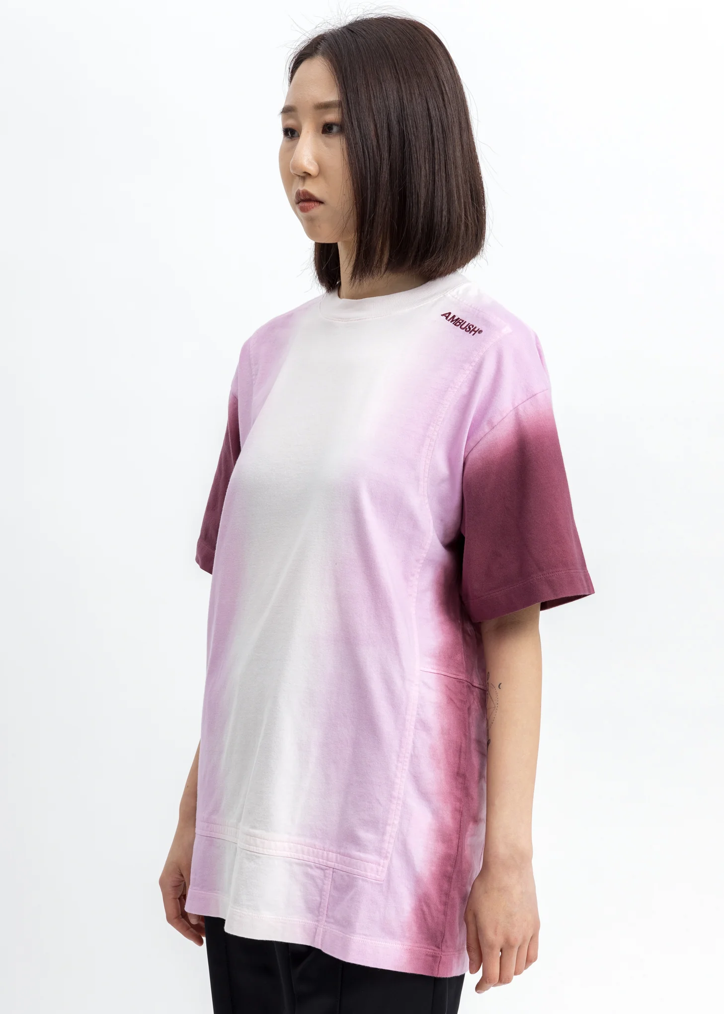 Pink Tie Dye Paneled T-Shirt - Image 2