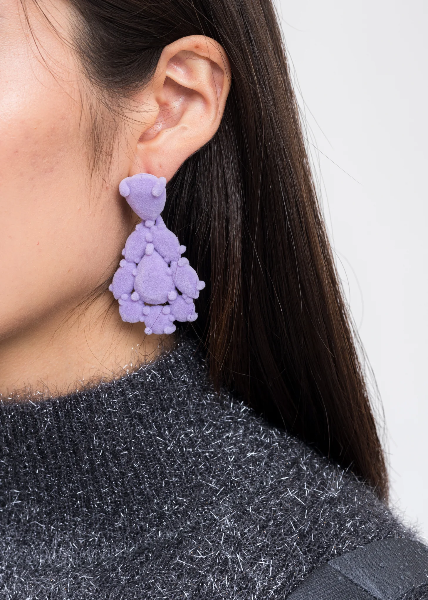 Pink Velvet Jewelry Like Earring - Image 4