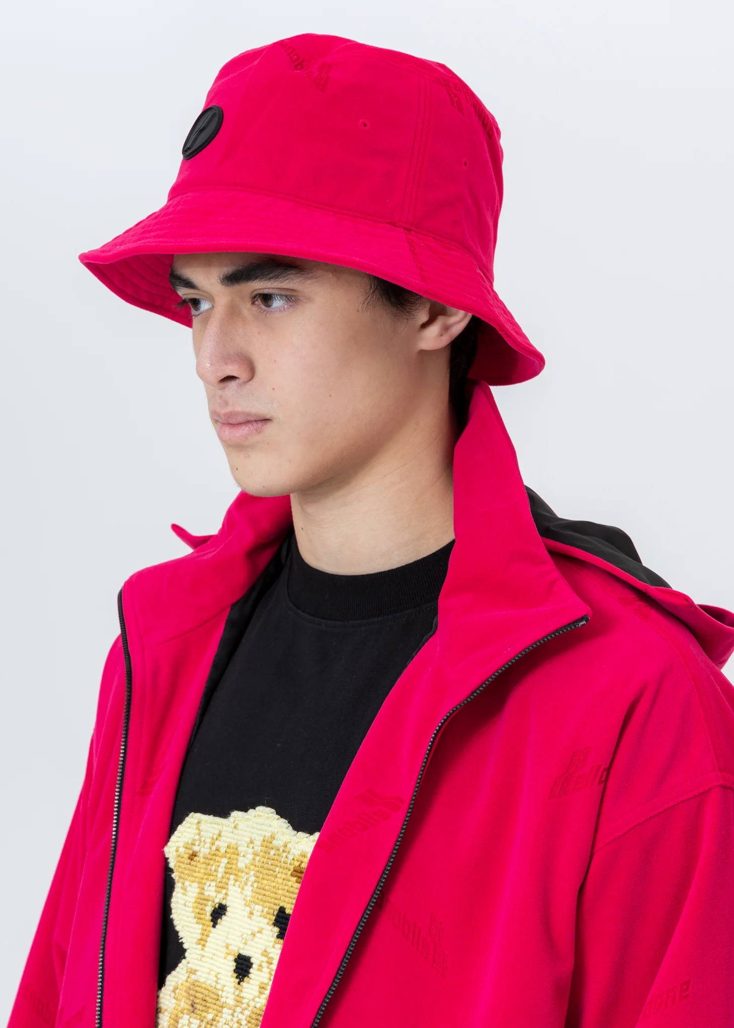 Pink Velvet Logo Bucket Hat - Image 2