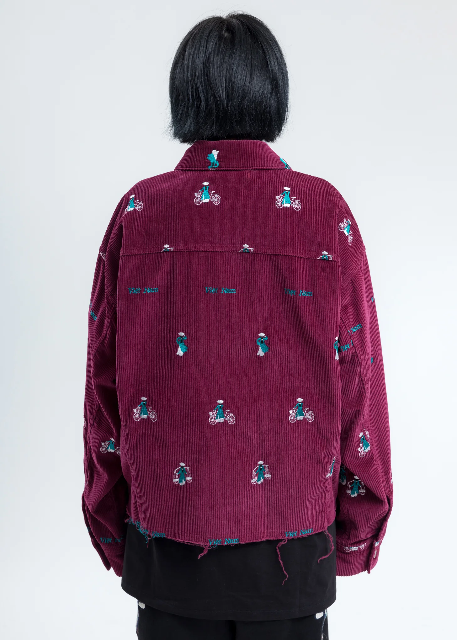 Pink Vietnam Embroidery Courduroy Jacket - Image 5