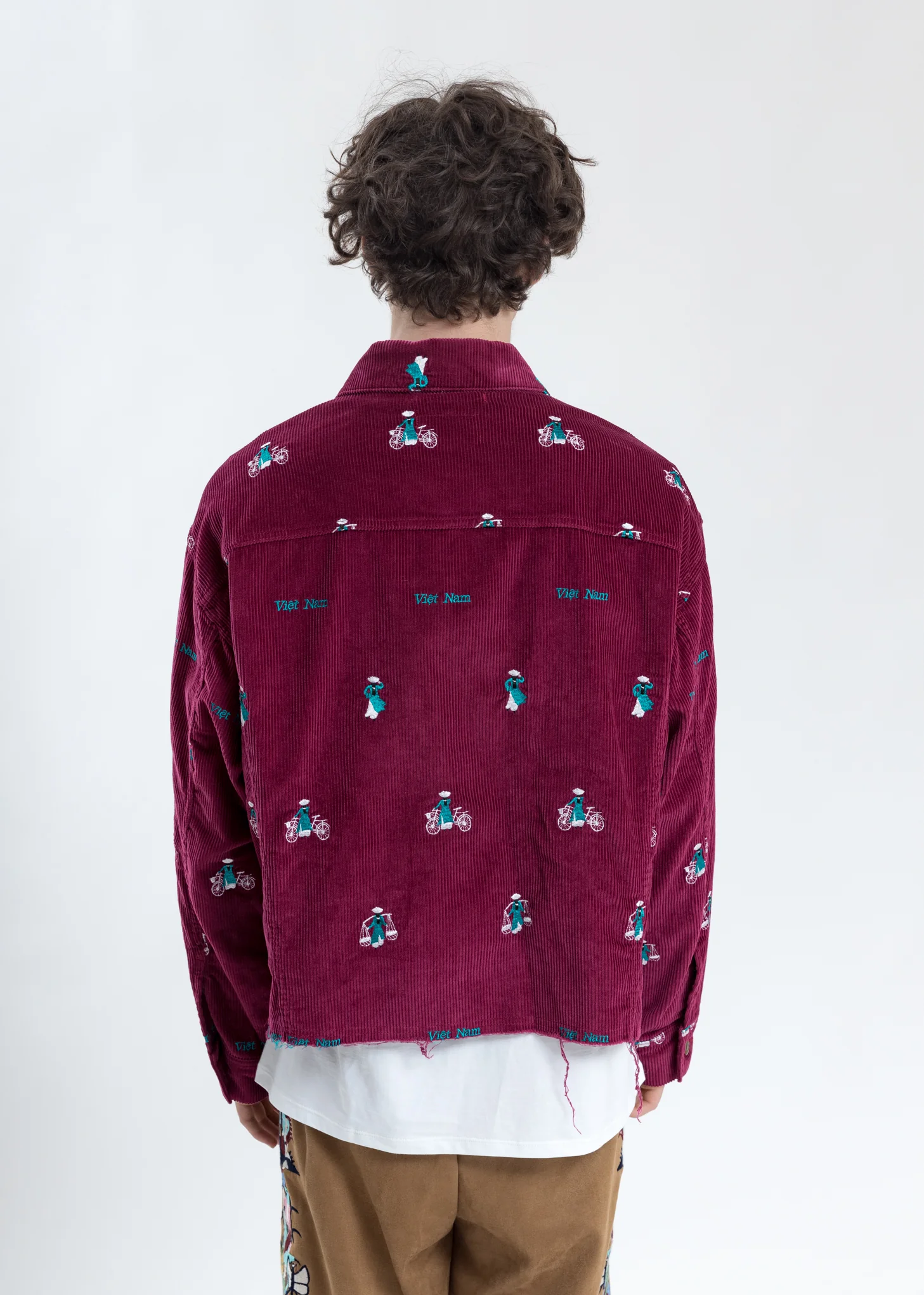 Pink Vietnam Embroidery Courduroy Jacket - Image 5