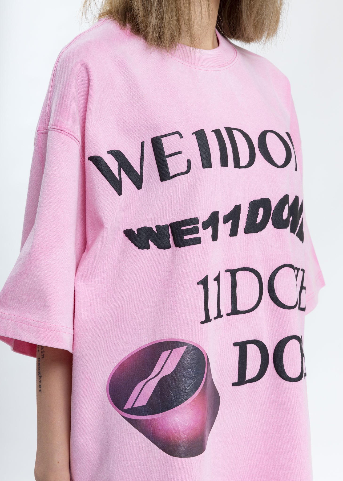 Pink Washed Logo T-Shirt - Image 2