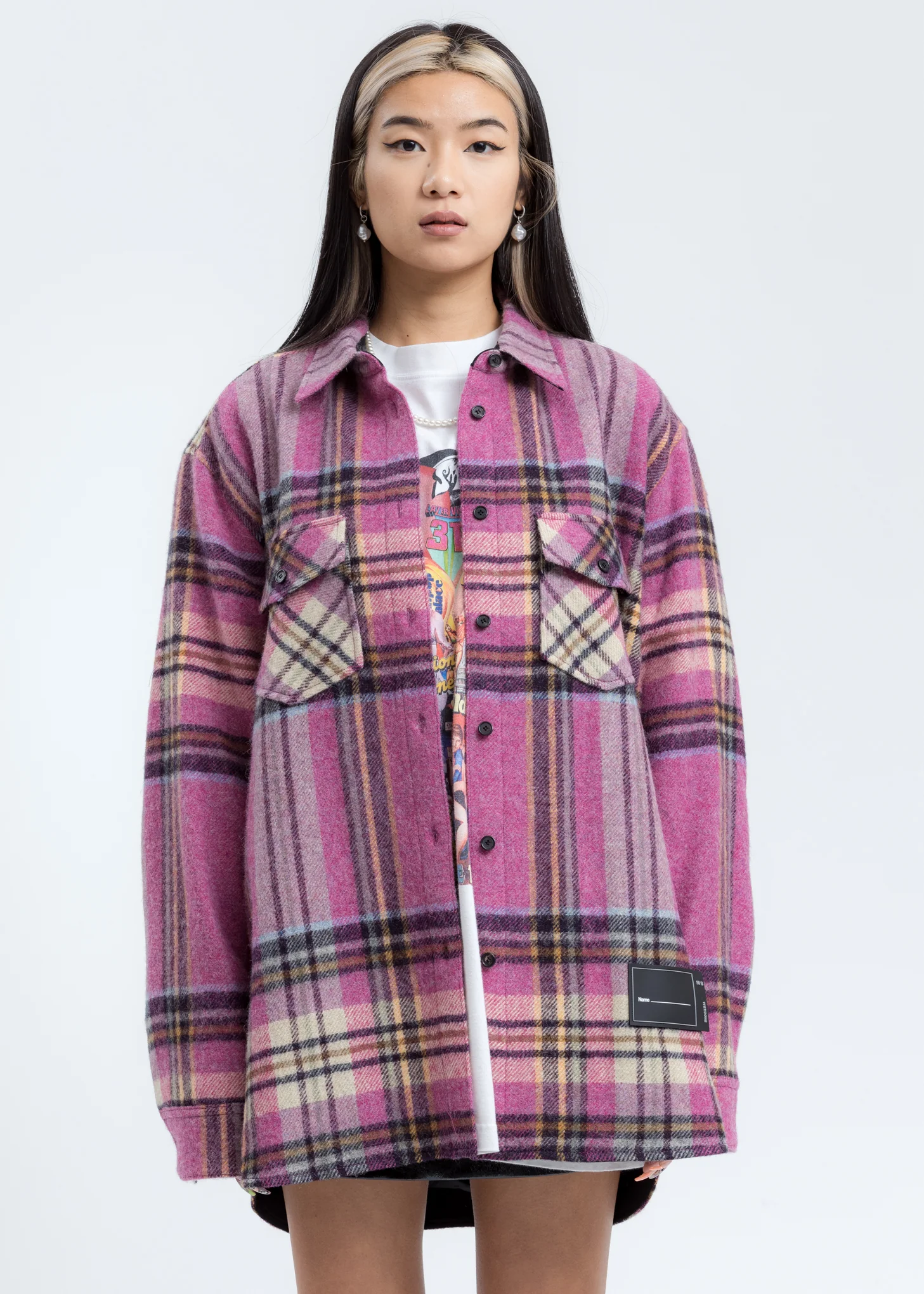Pink WD English Check Shirt - Image 3