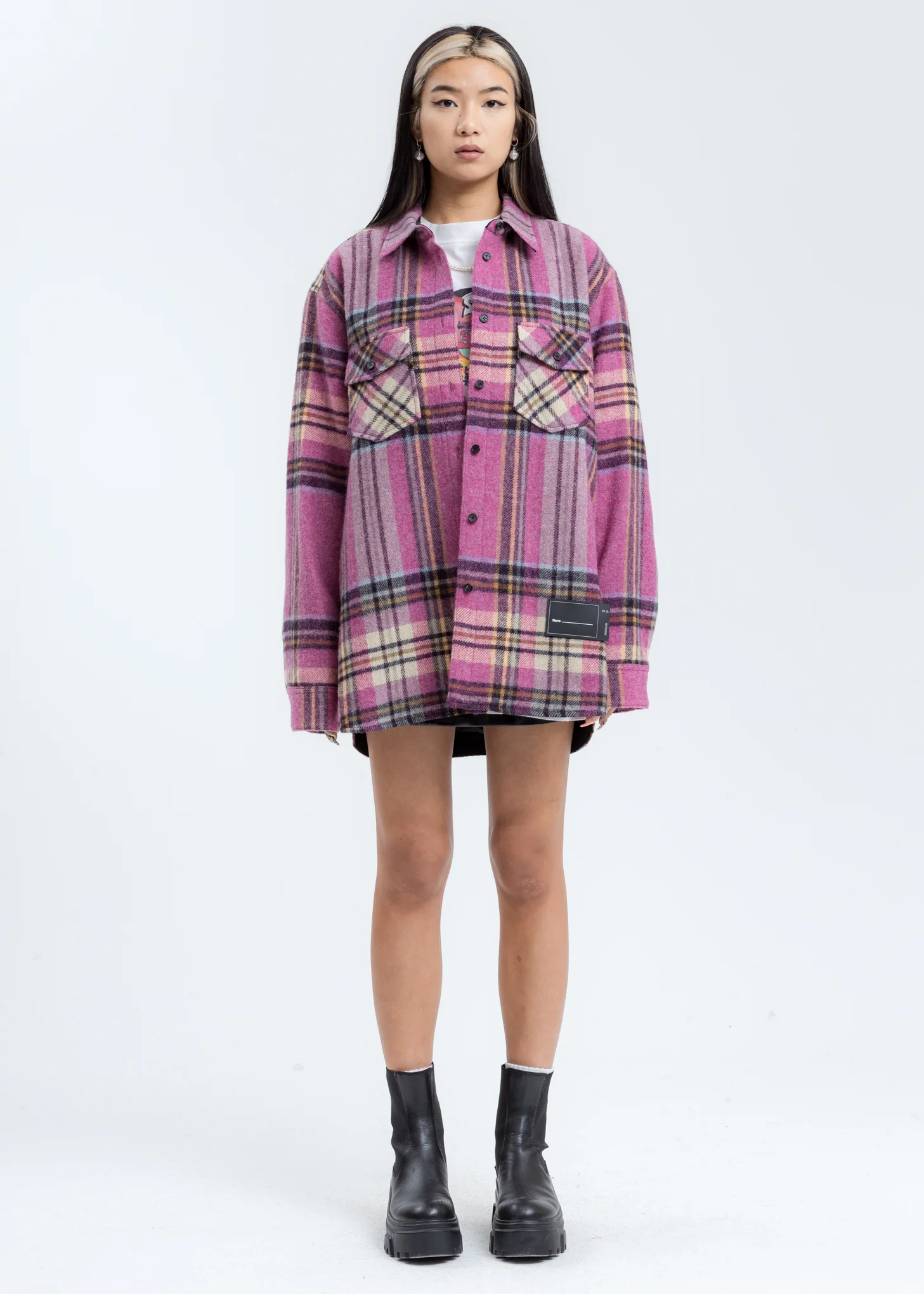 Pink WD English Check Shirt - Image 6