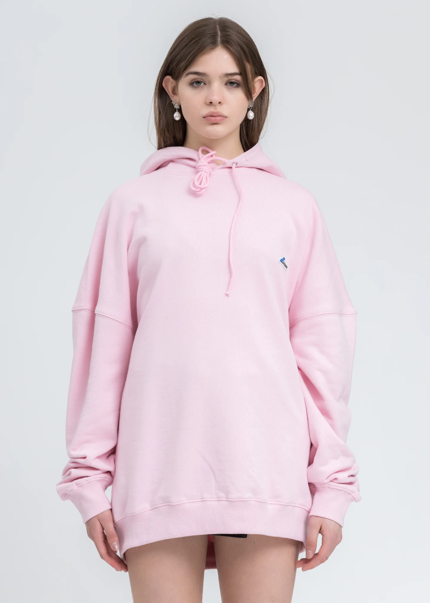 Pink WD Logo Embroidered Hoodie
