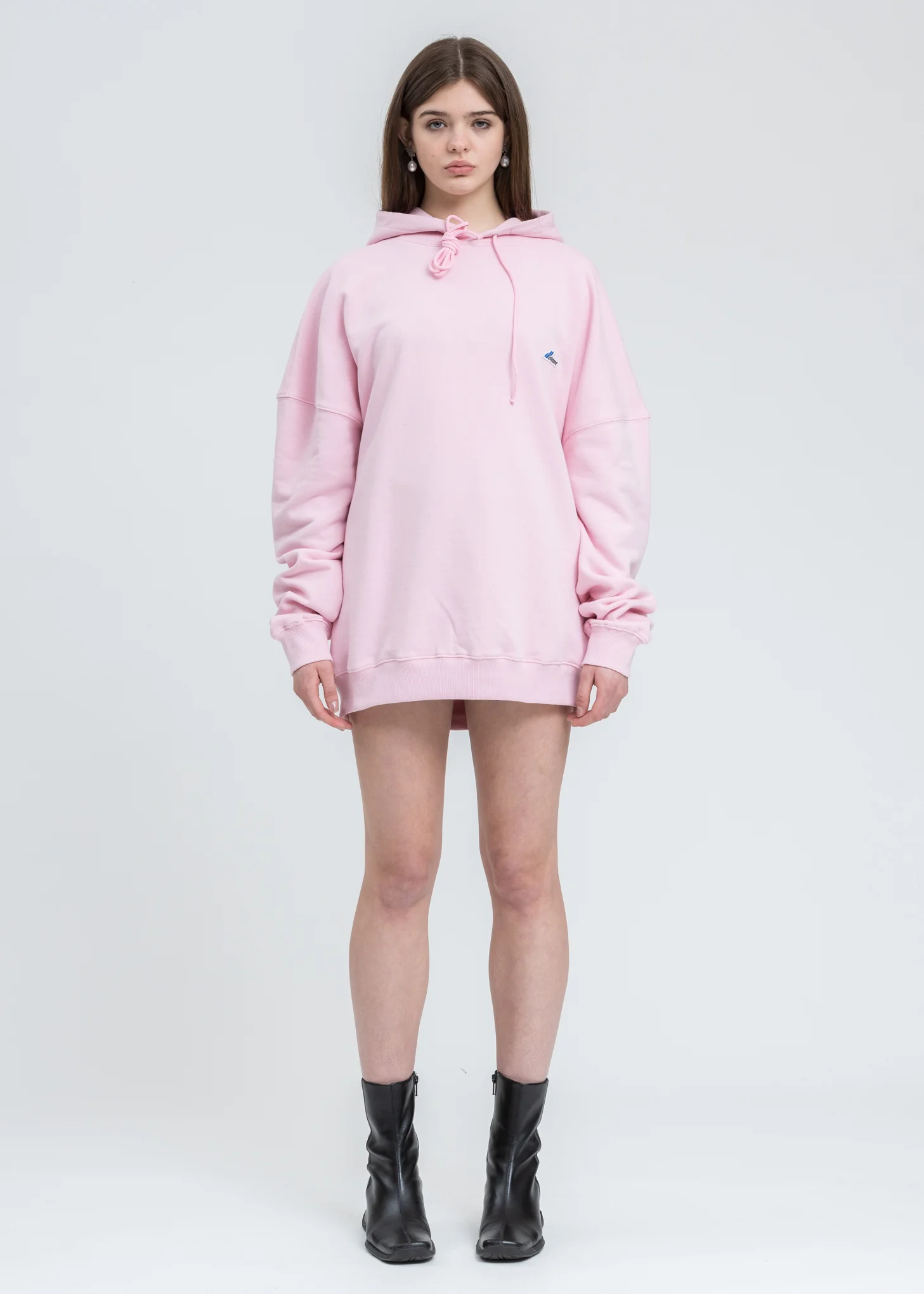Pink WD Logo Embroidered Hoodie - Image 4