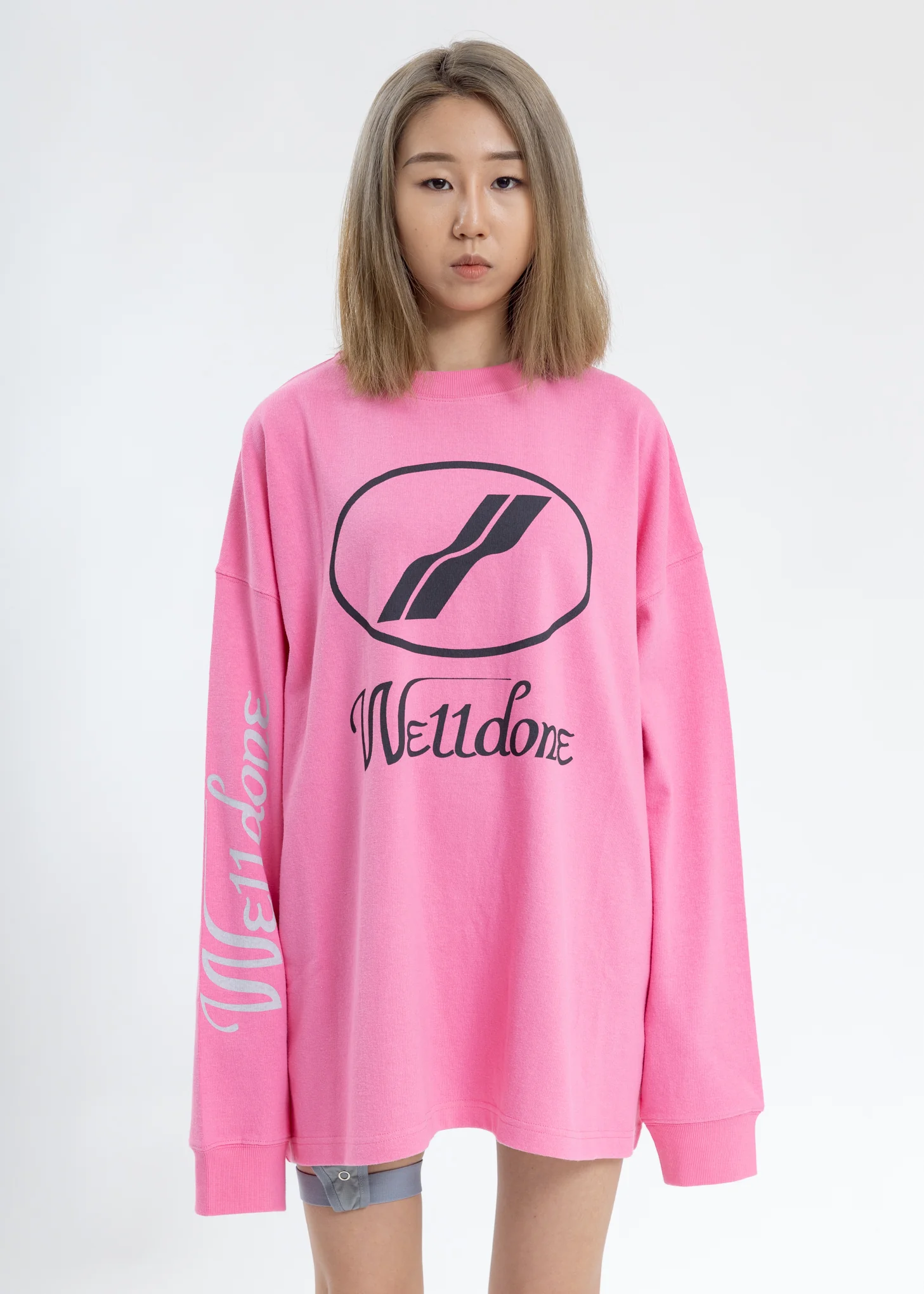 Pink WD Print Logo Long Sleeves