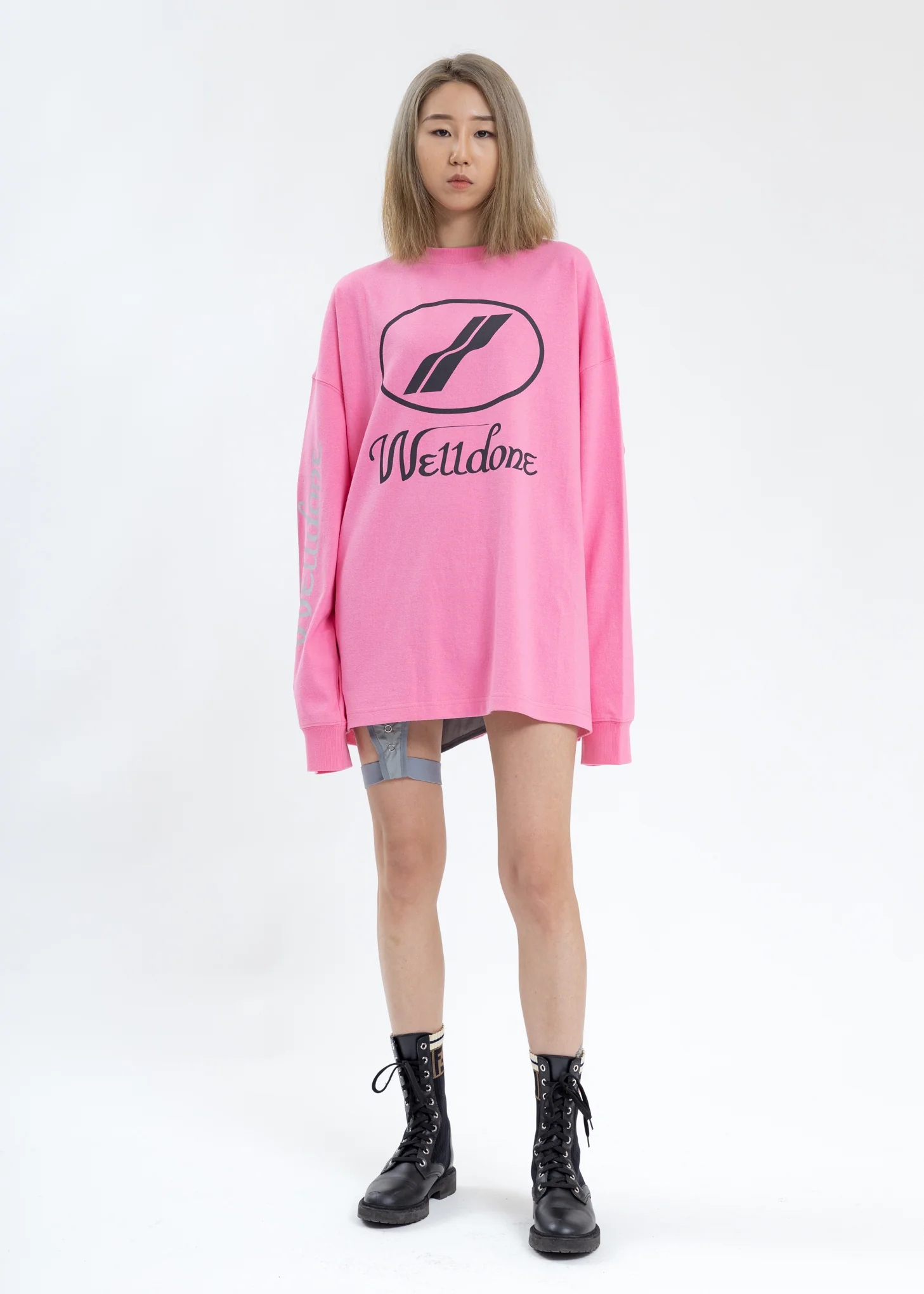 Pink WD Print Logo Long Sleeves - Image 6