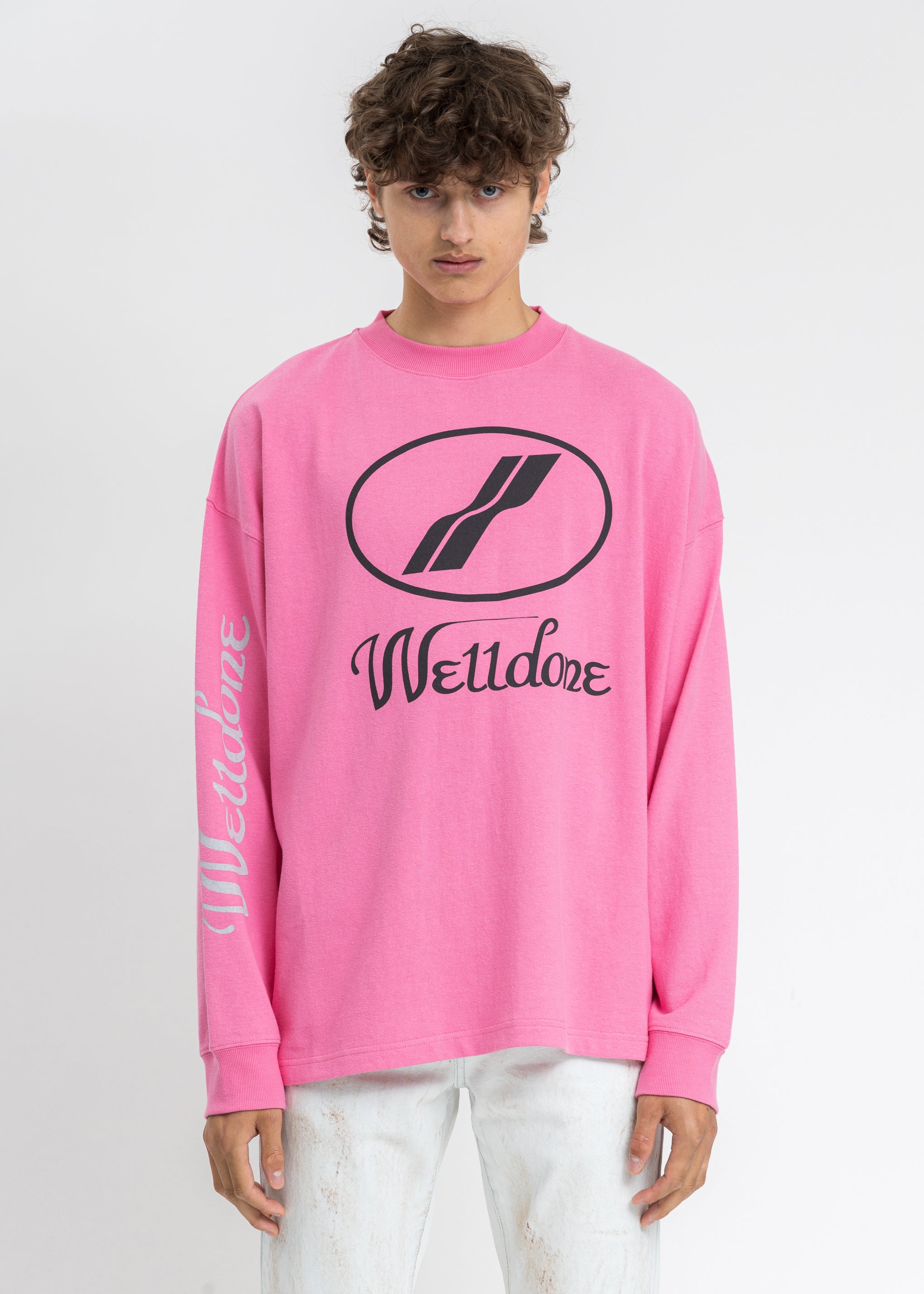 Pink WD Print Logo Long Sleeves