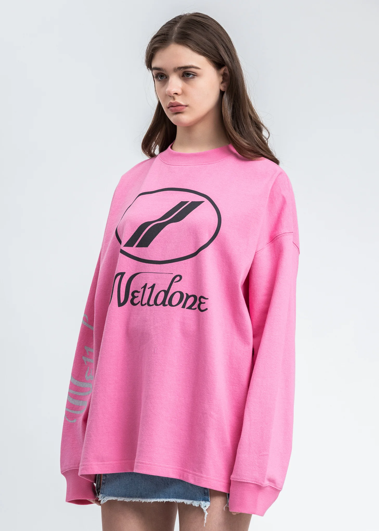 Pink WD Print Logo Long Sleeves - Image 4