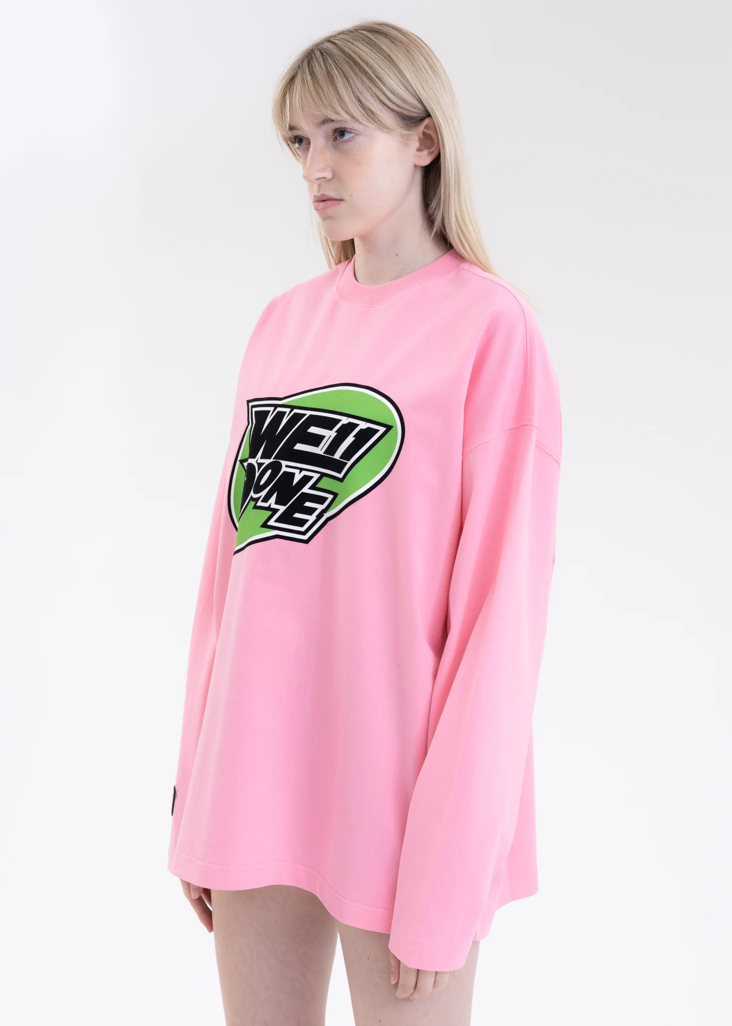 PINK WE11DONE CIRCLE LOGO LONG-SLEEVED T-SHIRT - Image 3