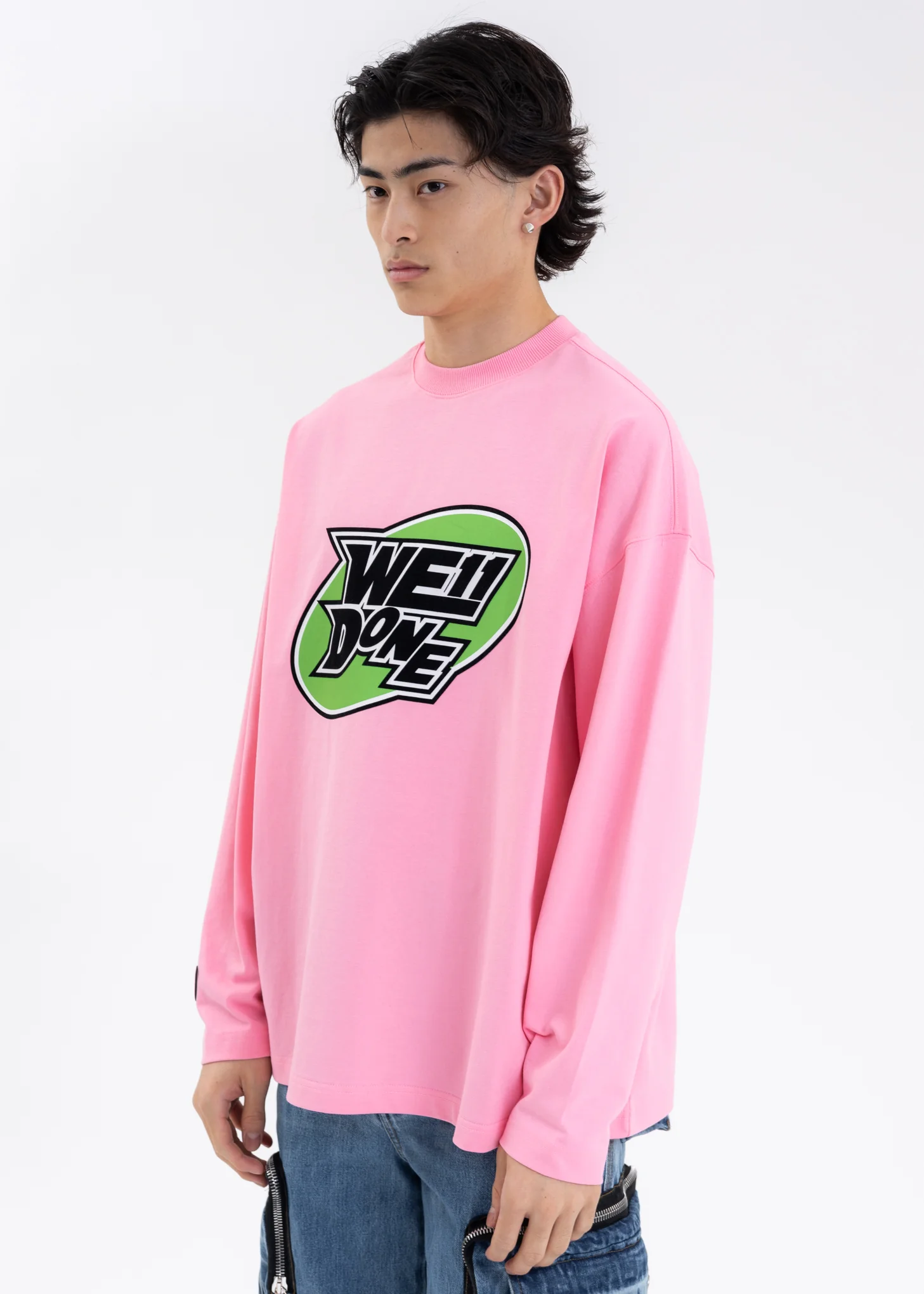 PINK WE11DONE CIRCLE LOGO LONG-SLEEVED T-SHIRT - Image 2