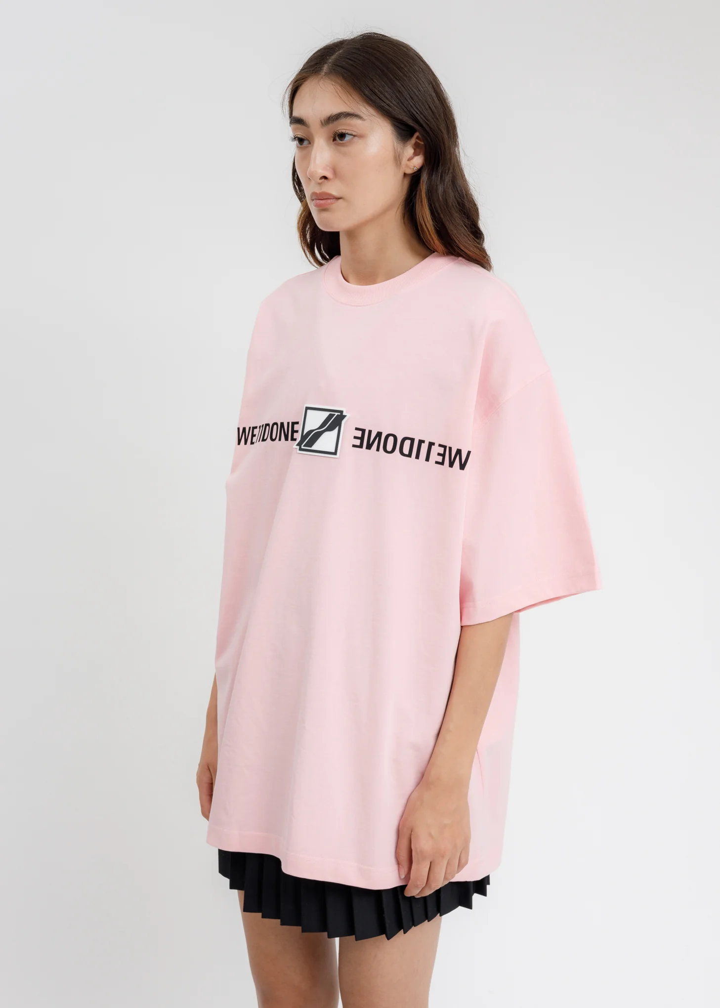 Pink WE11DONE Patched Mirror Logo T-Shirt - Image 2