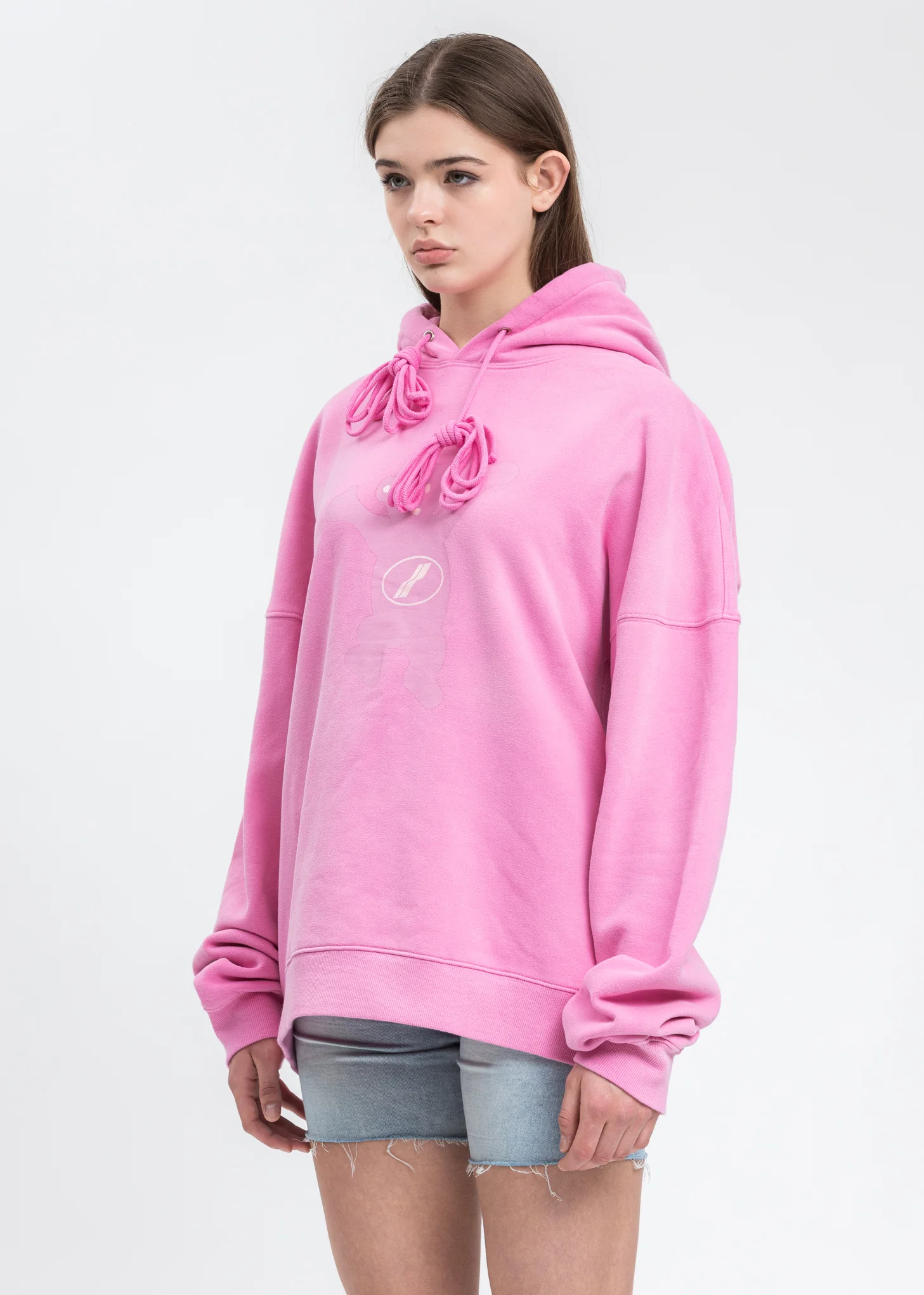 Pink We11done Teddy Hoodie - Image 3