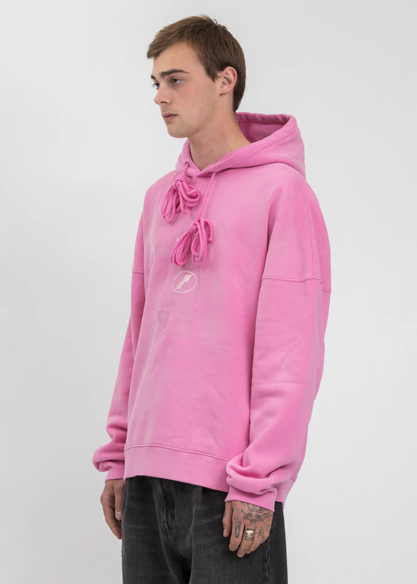 Pink We11done Teddy Hoodie - Image 3