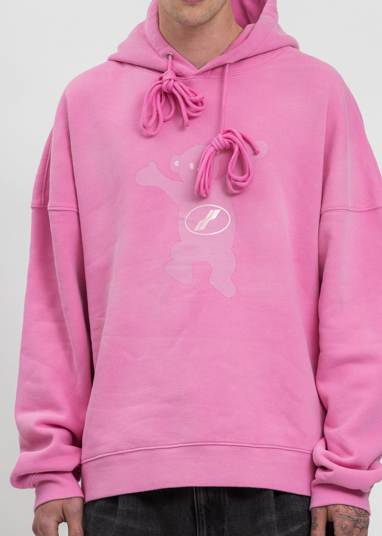 Pink We11done Teddy Hoodie - Image 4