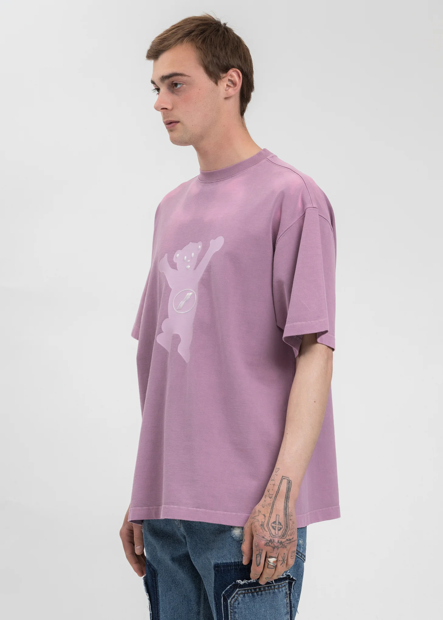 Pink WE11DONE Teddy T-Shirt (Thermo) - Image 3
